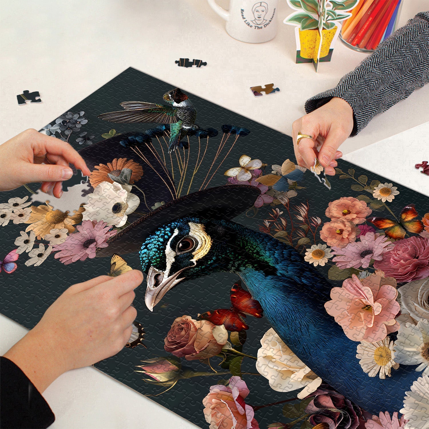 Puzzle floral de paon de paon 1000 pièces