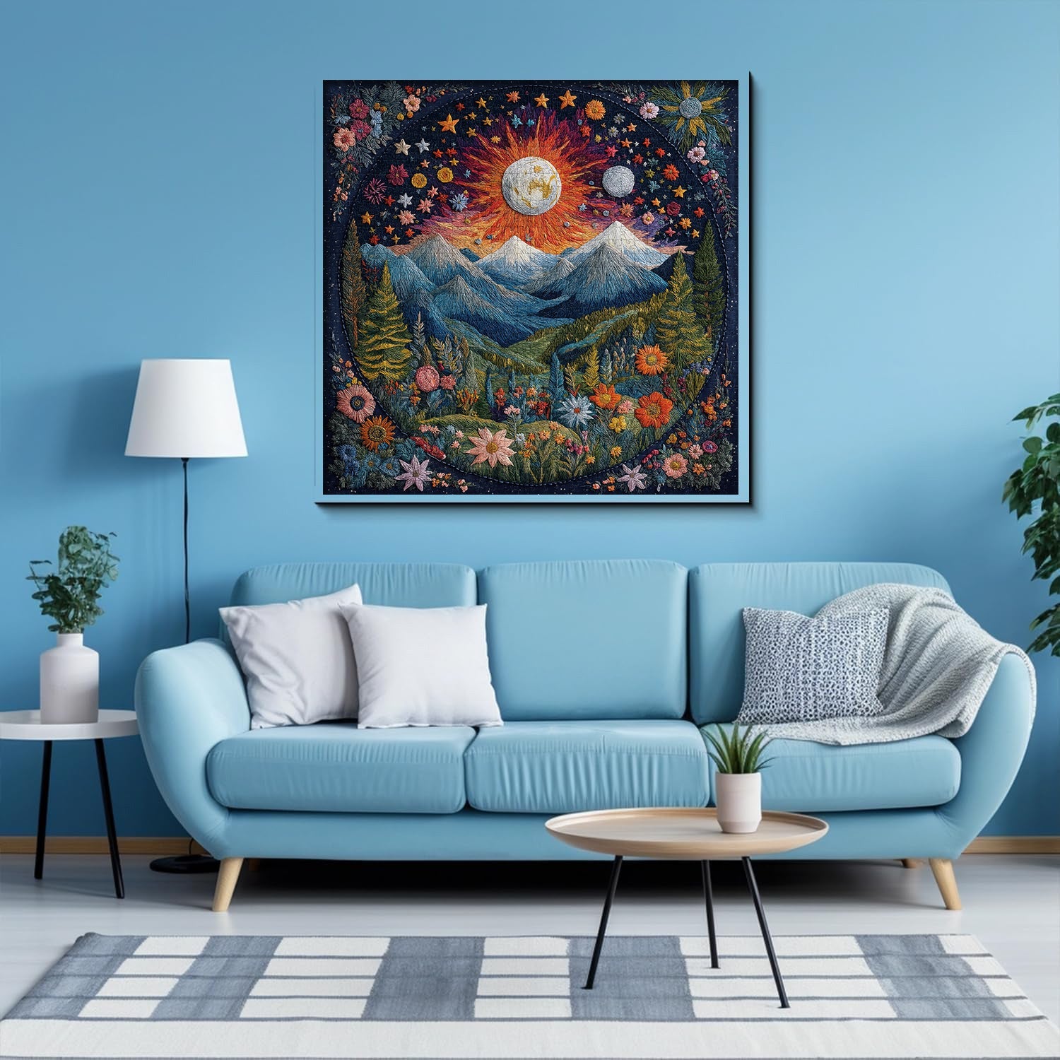 Embroidered Mountain Vista Jigsaw Puzzle 1000 Pieces