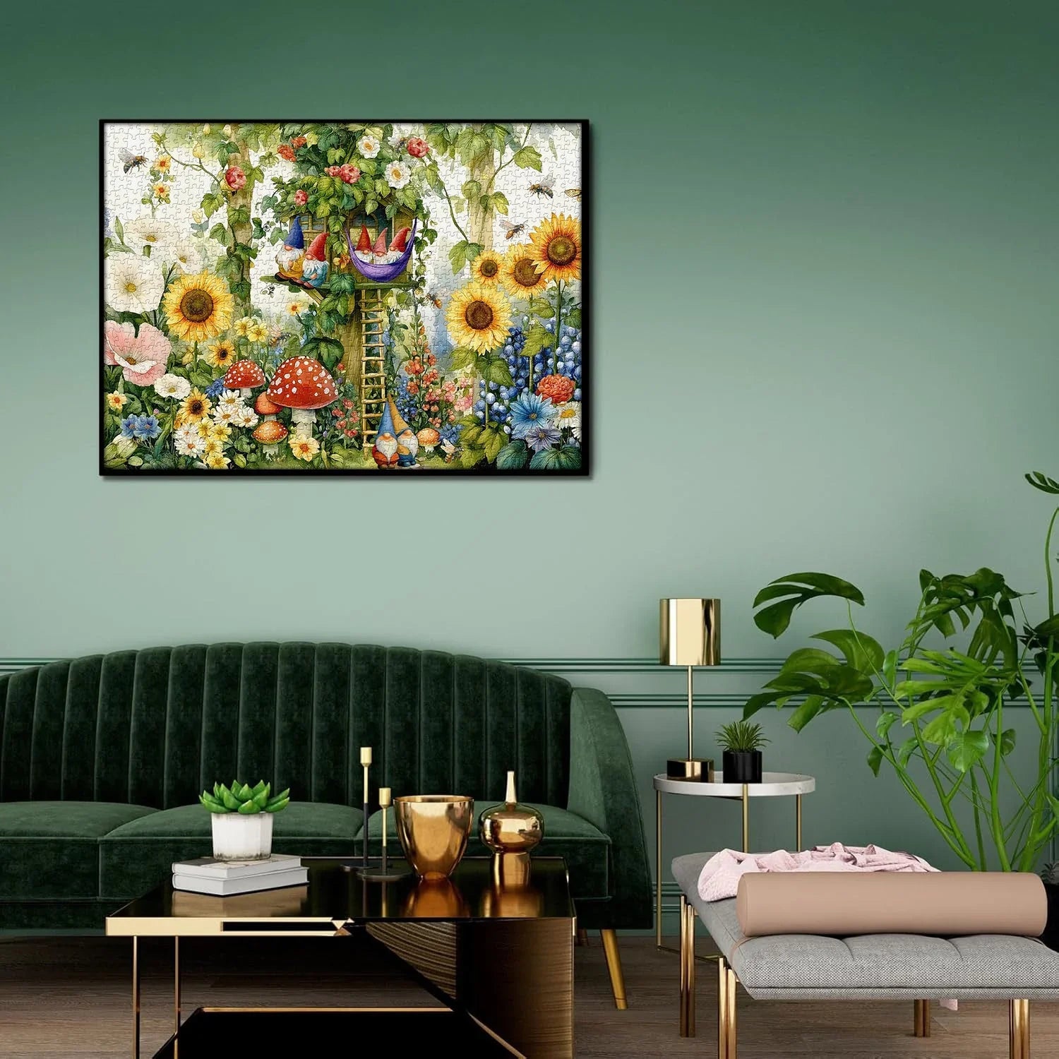 Rompecabezas de Gnomos en Flor 1000 Piezas