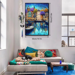 Canal Starry Night Jigsaw Puzzle 1000 Pieces