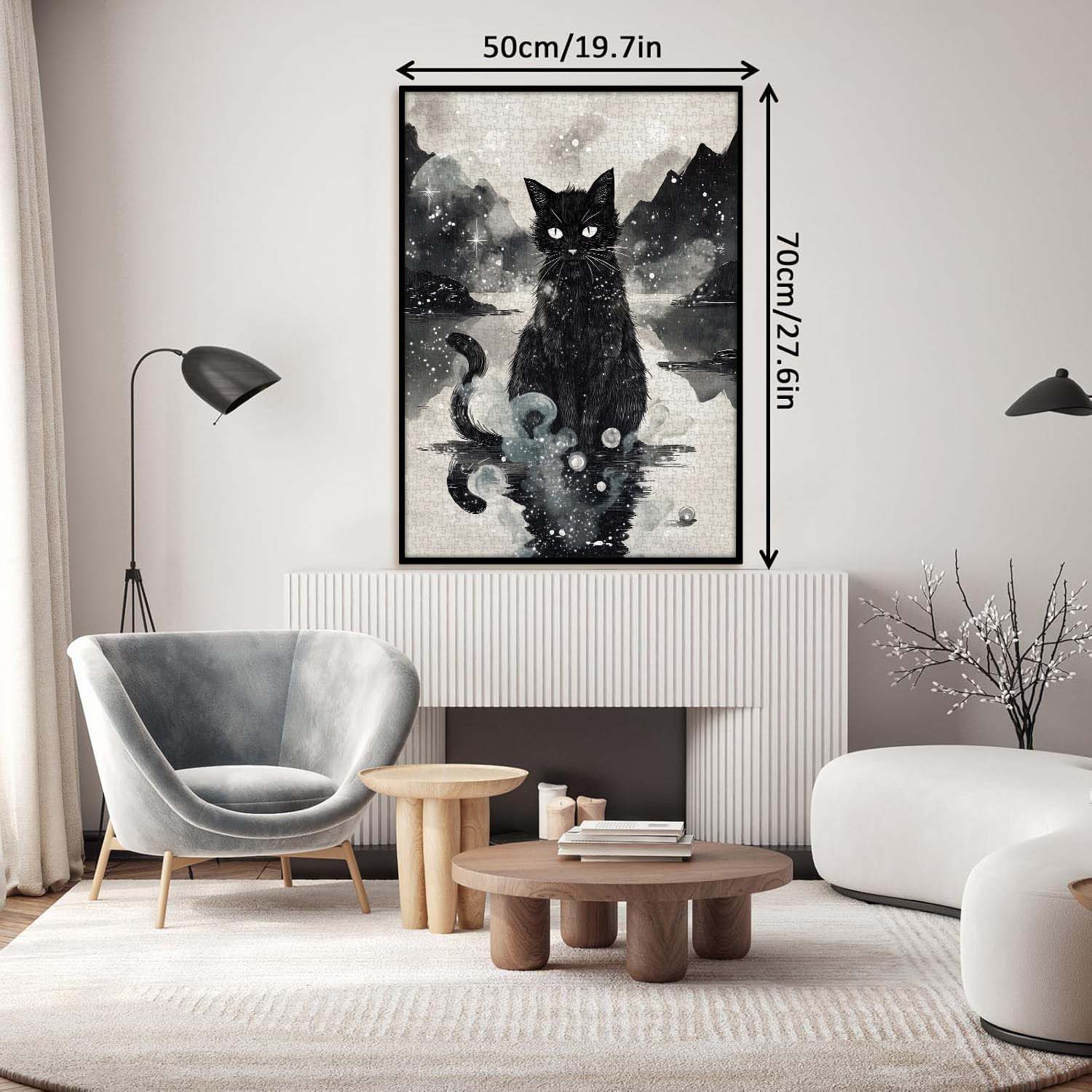 Ink Cat Gaze Jigsaw Puzzle 1000 Pieces