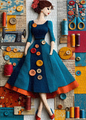 Vintage Sewing Muse Jigsaw Puzzle 1000 Pieces
