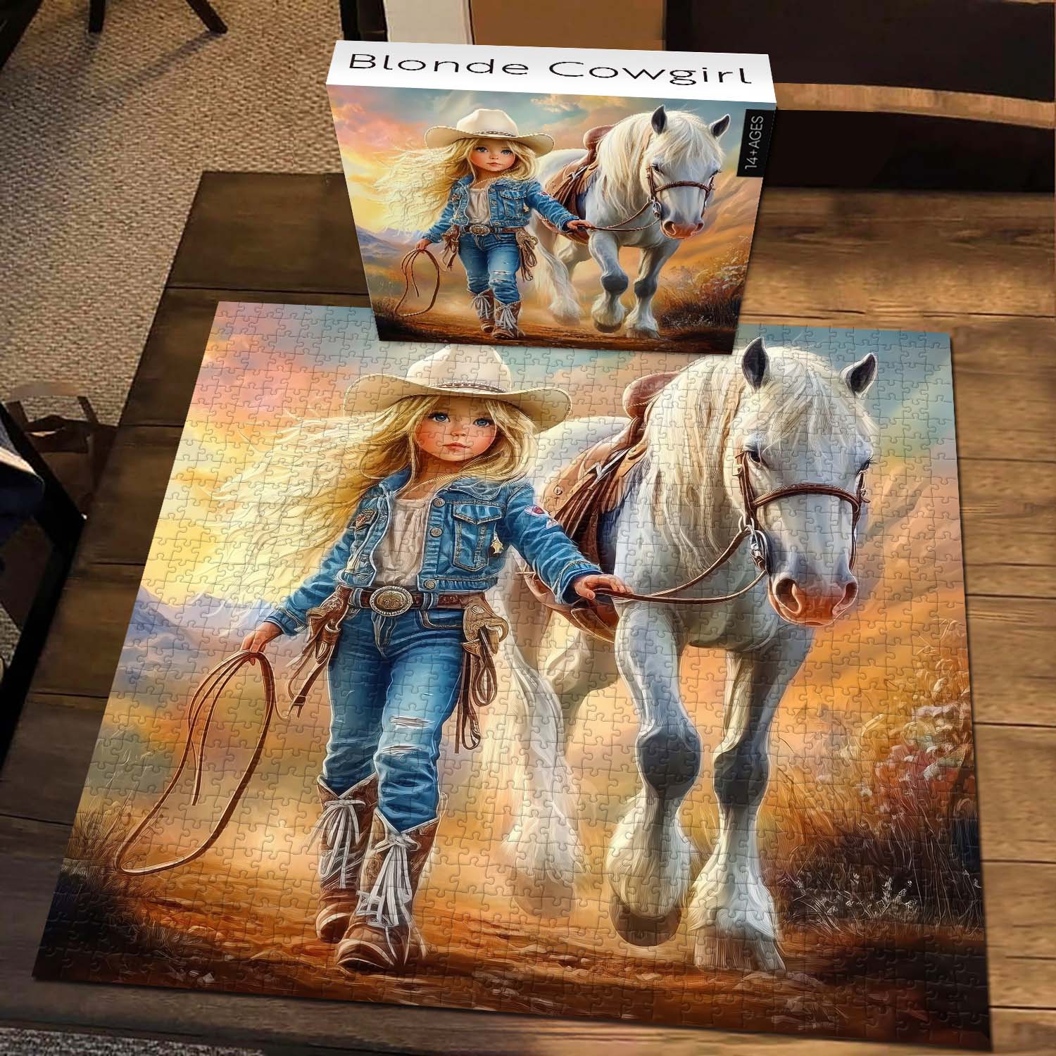 Puzzle Cowgirl blonde 1000 pièces