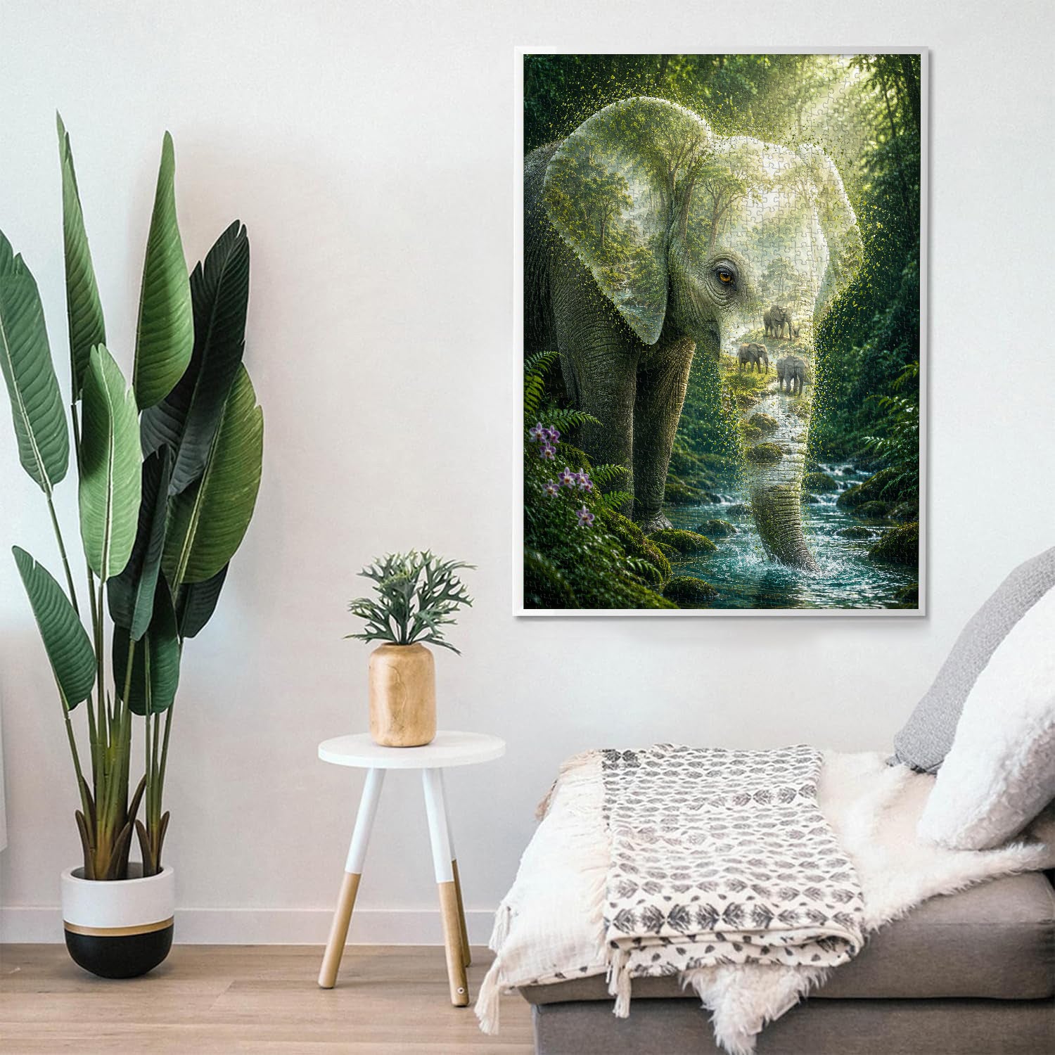 Puzzle dell'anima della foresta dell'elefante, 1000 pezzi