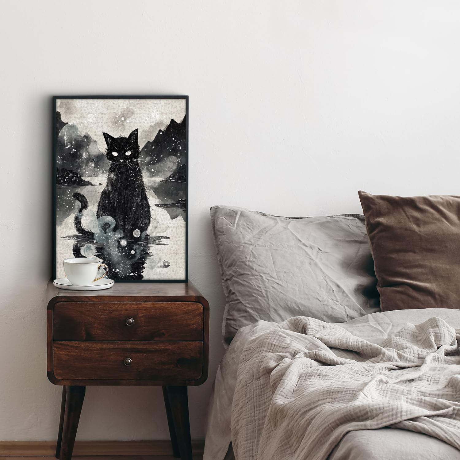 Ink Cat Gaze Jigsaw Puzzle 1000 Pieces