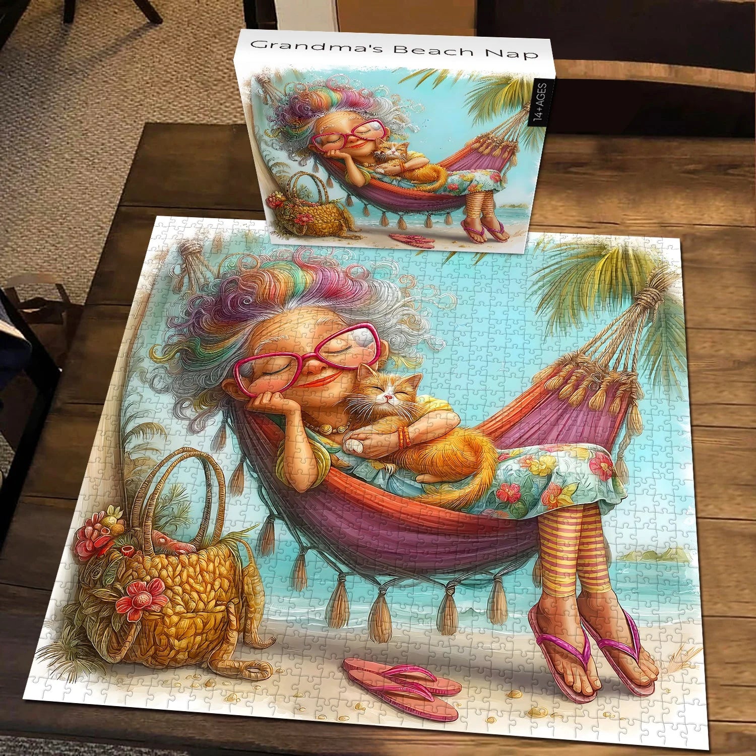 Omas Strandschläfchen-Puzzle 1000 Teile