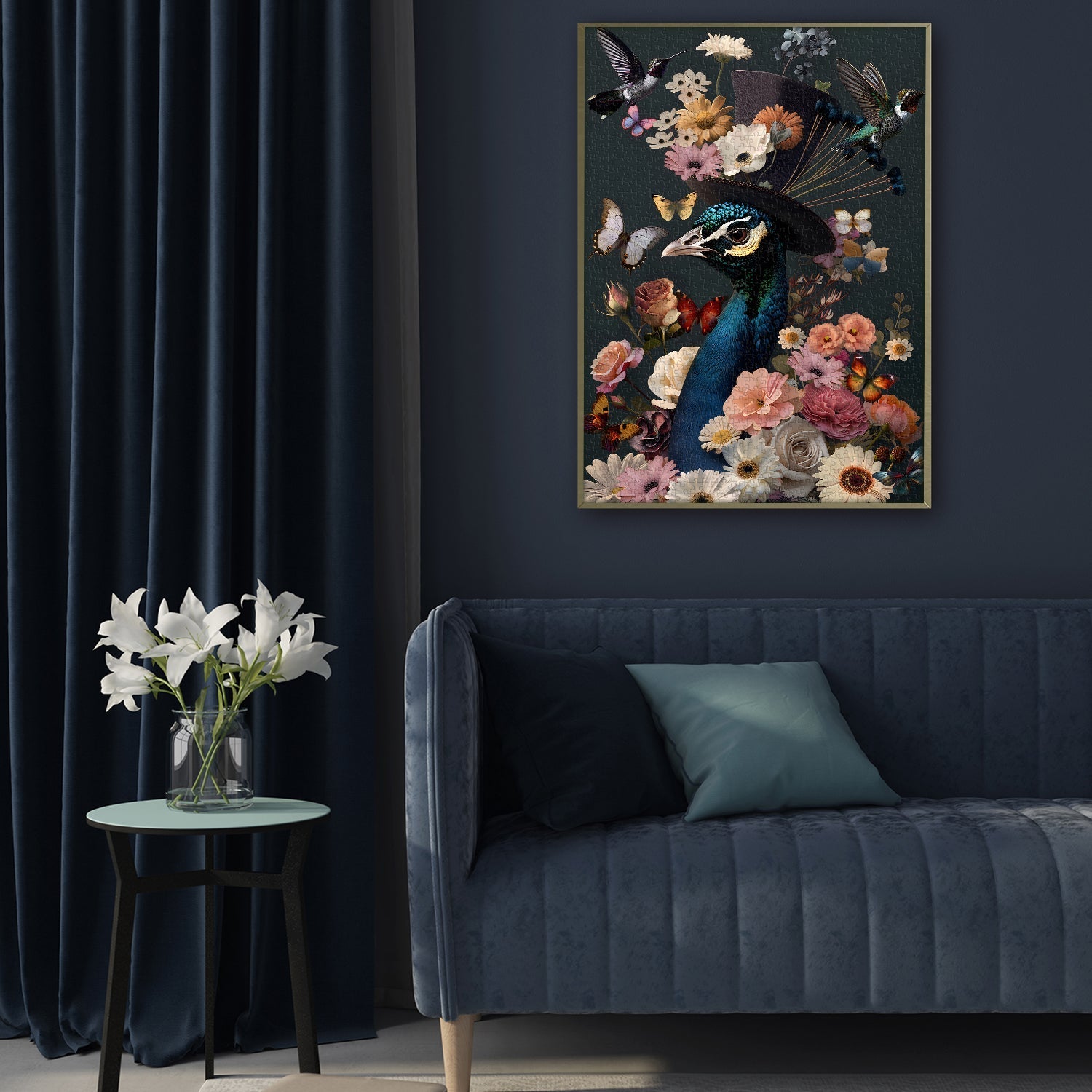 Puzzle floral de paon de paon 1000 pièces
