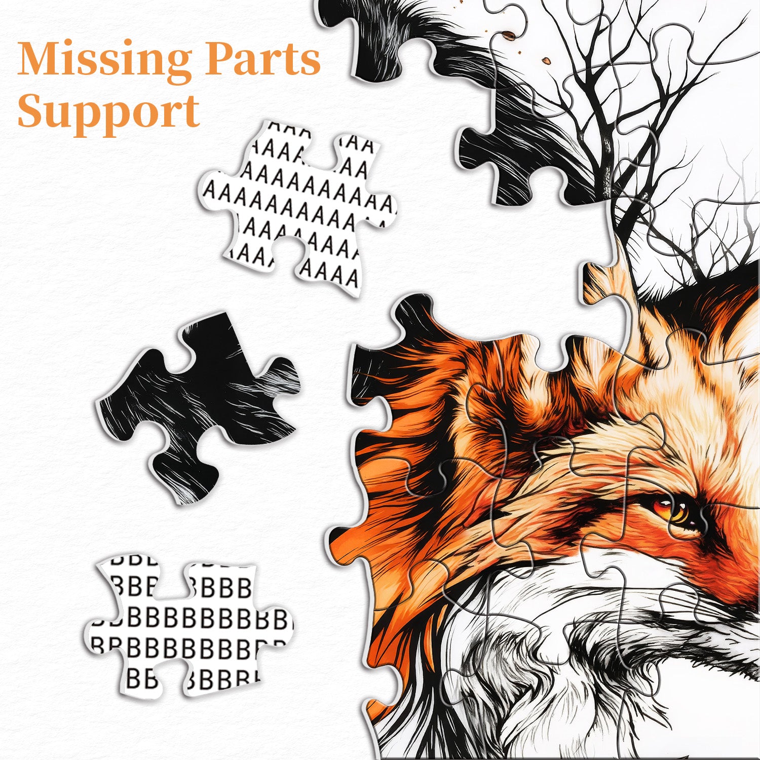 Wolf Fox Art Puzzle 1000 Teile