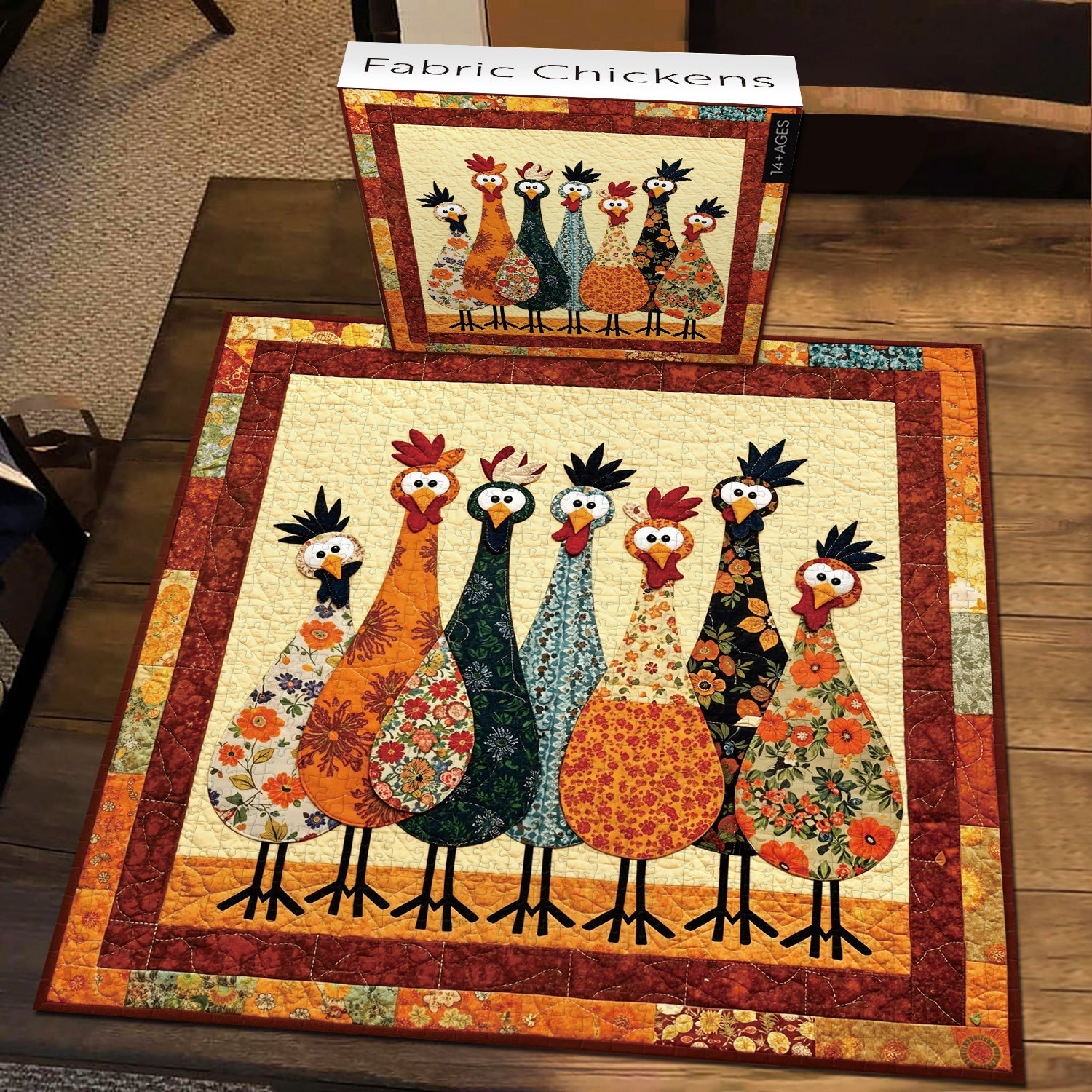 Fabric Chickens Jigsaw Puzzle 1000 Pieces