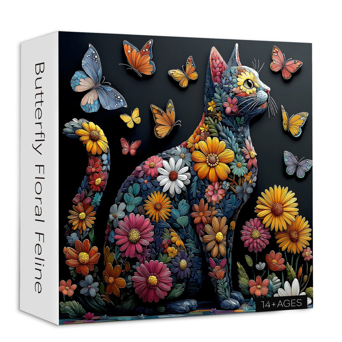 Butterfly Floral Feline Jigsaw Puzzle 1000 Pieces