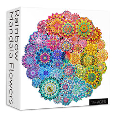 Rainbow Mandala Flowers Jigsaw Puzzle 1000 Pieces