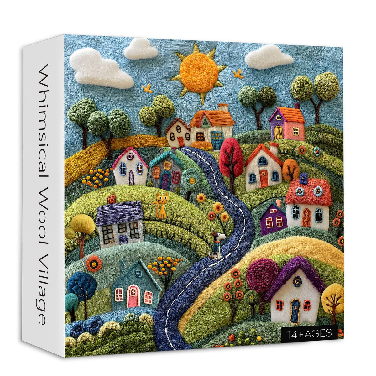 Whimsical Wool Village Jigsaw Puzzle 1000 Pieces