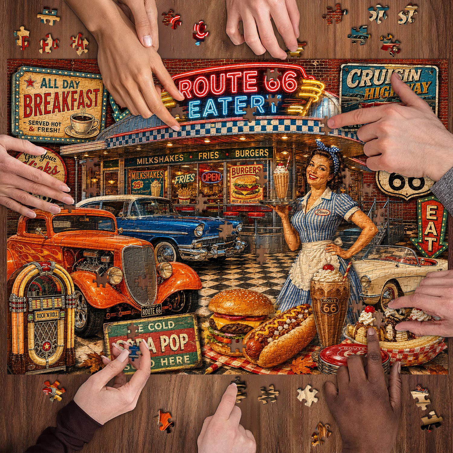 Route 66 Diner Puzzle 1000 Teile