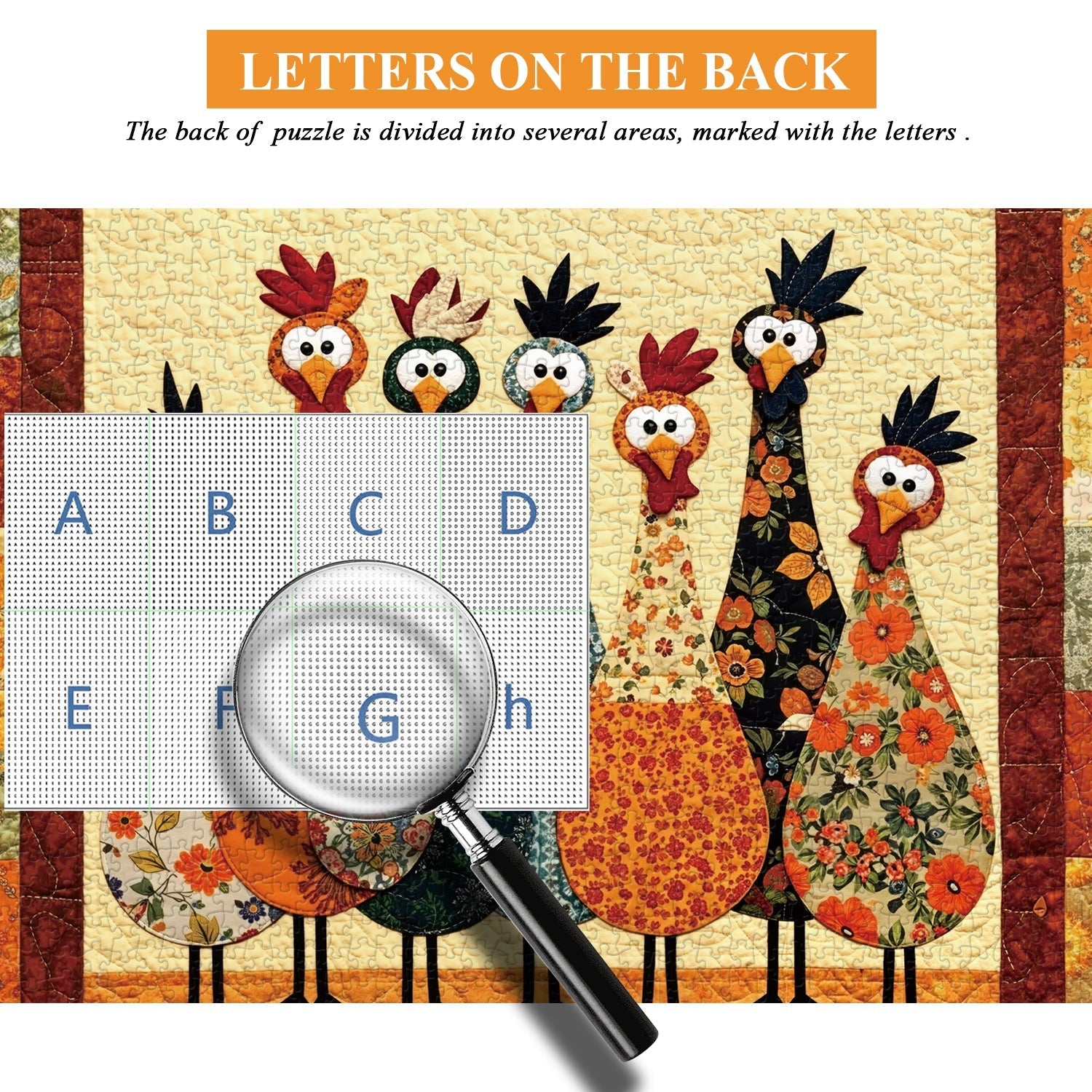 Fabric Chickens Jigsaw Puzzle 1000 Pieces