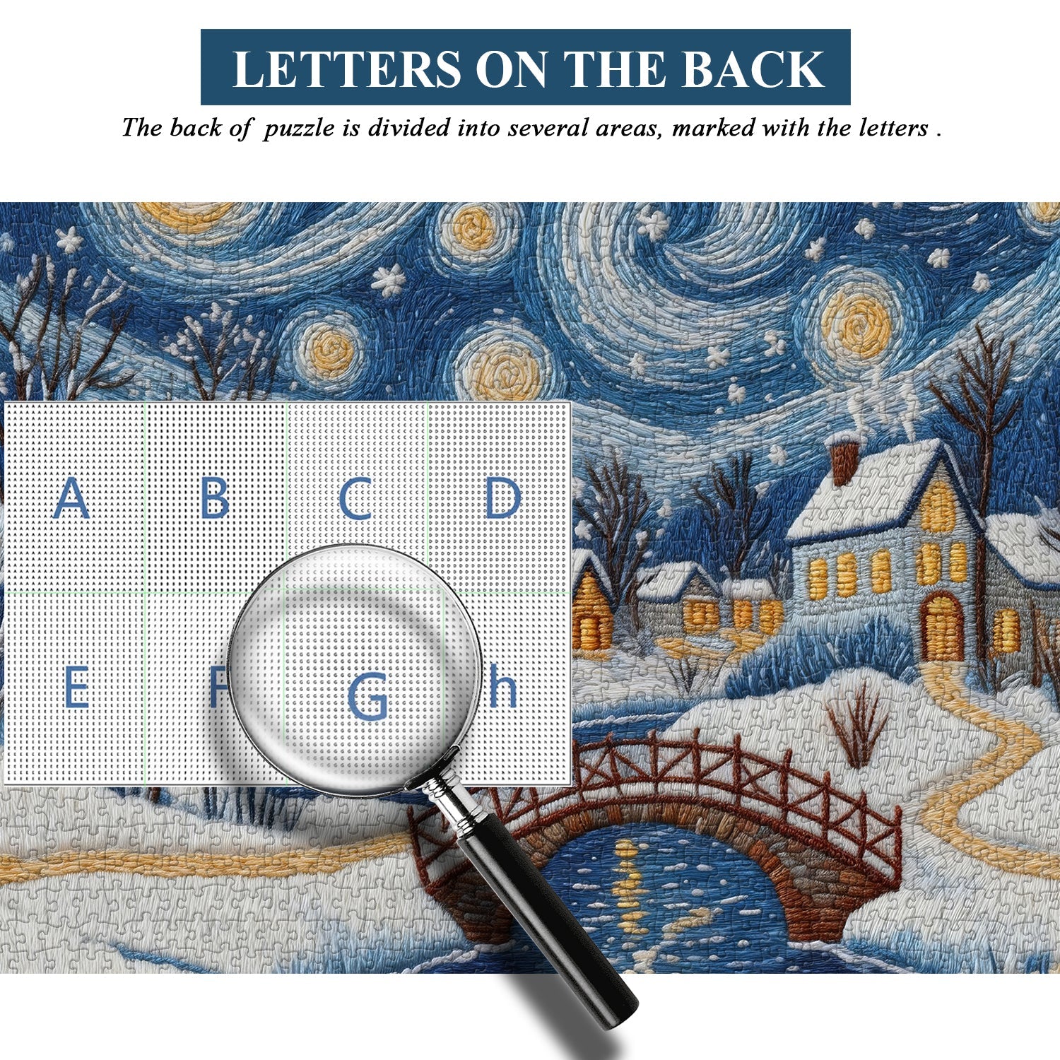 Puzzle Glow Village enneigé 1000 pièces