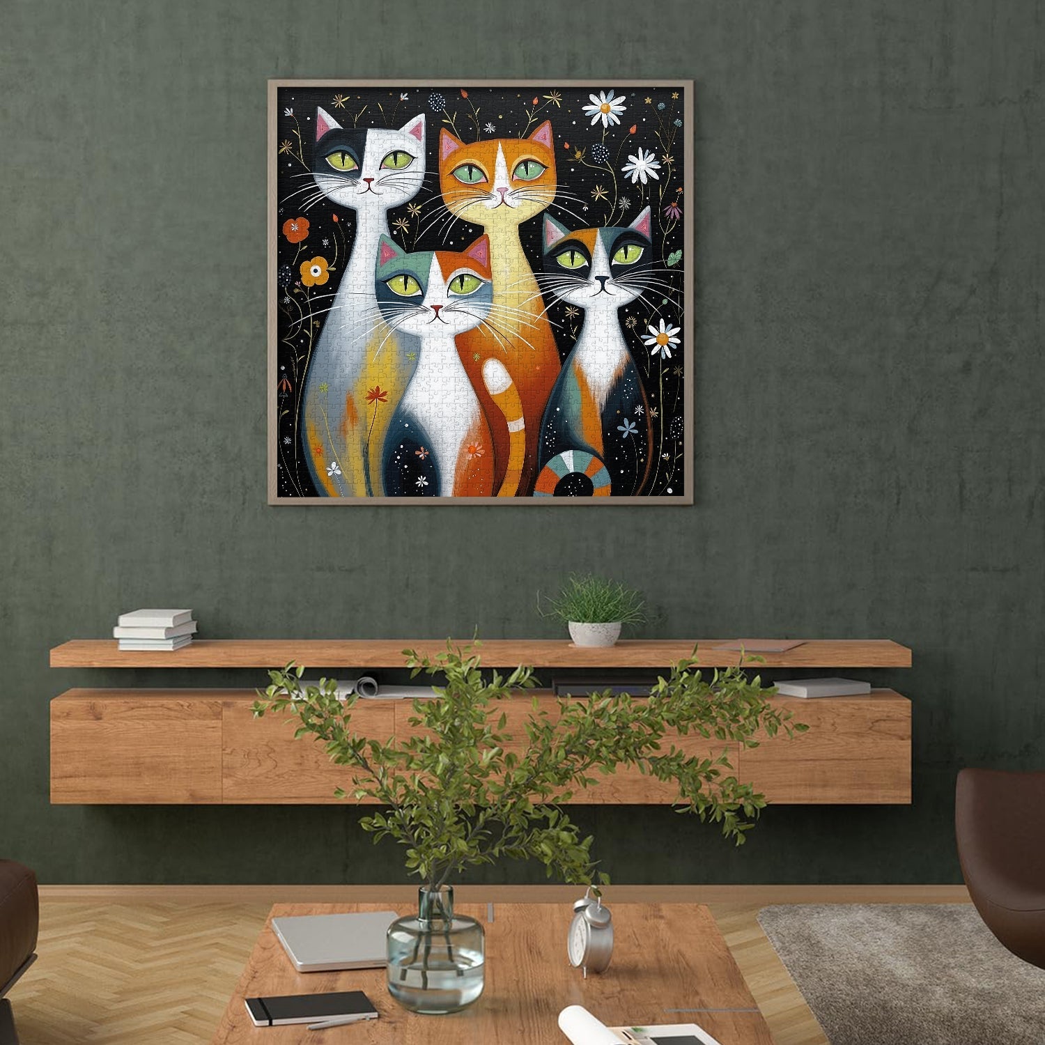 Garden Muse Cats Jigsaw Puzzle 1000 Pieces