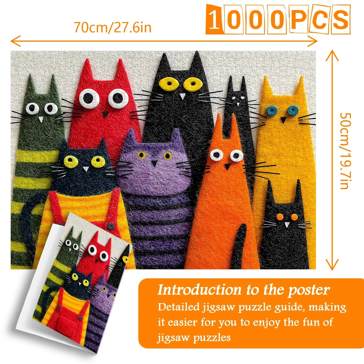 Cute Fuzzy Cats Jigsaw Puzzle 1000 Pieces