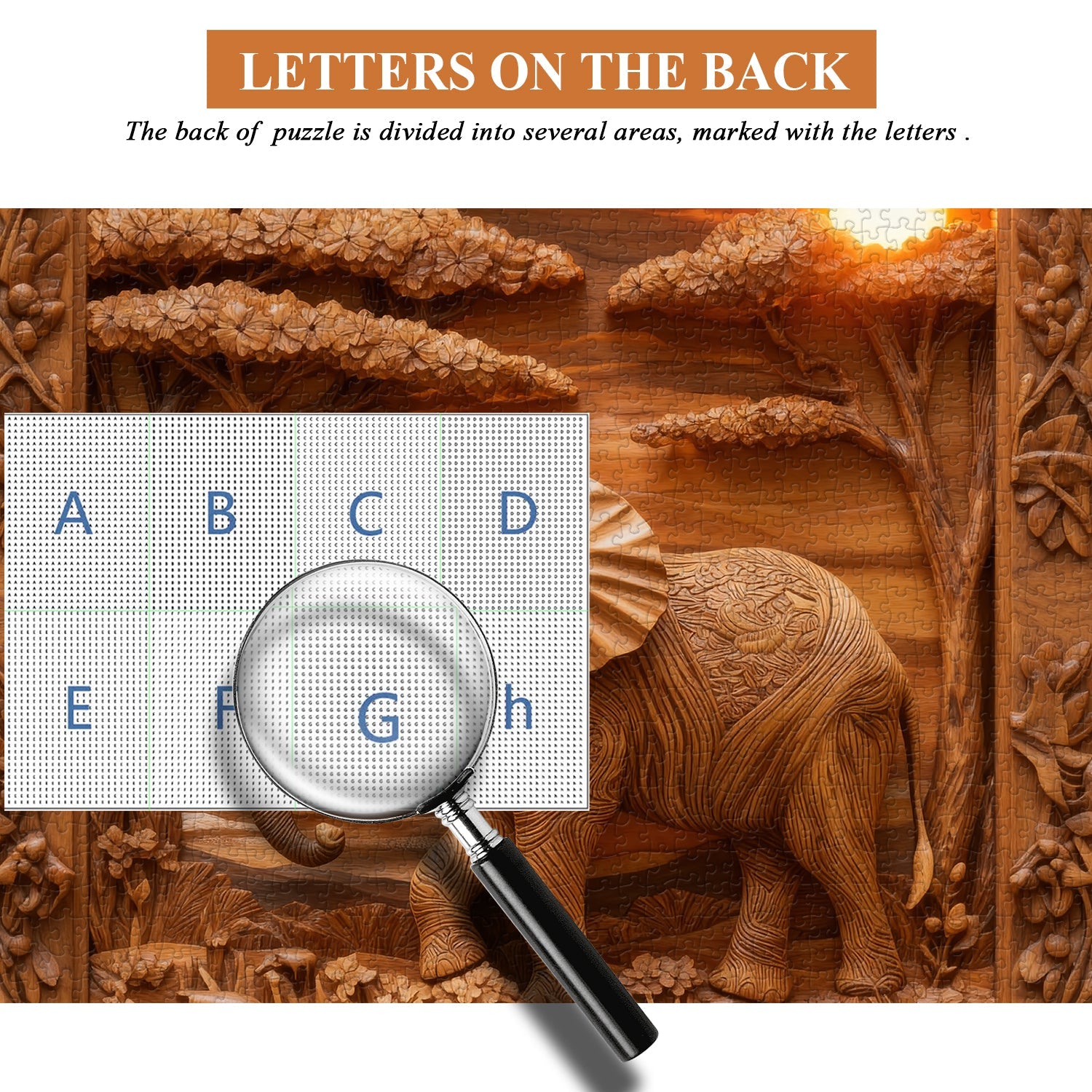 Wooden Elephant Sculpture Jigsaw Puzzle 1000 Pieces