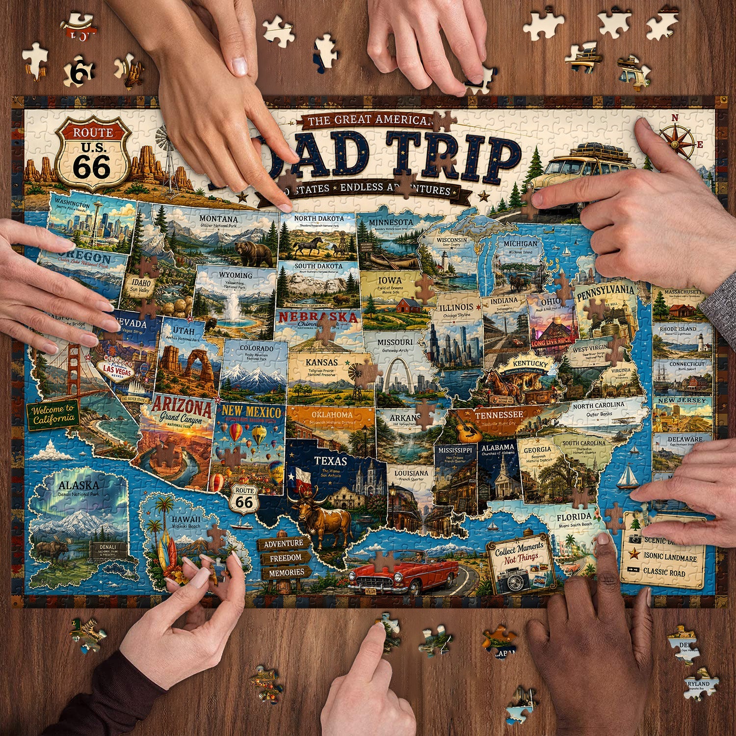 American Road Trip Jigsaw Puzzle 1000 Pieces