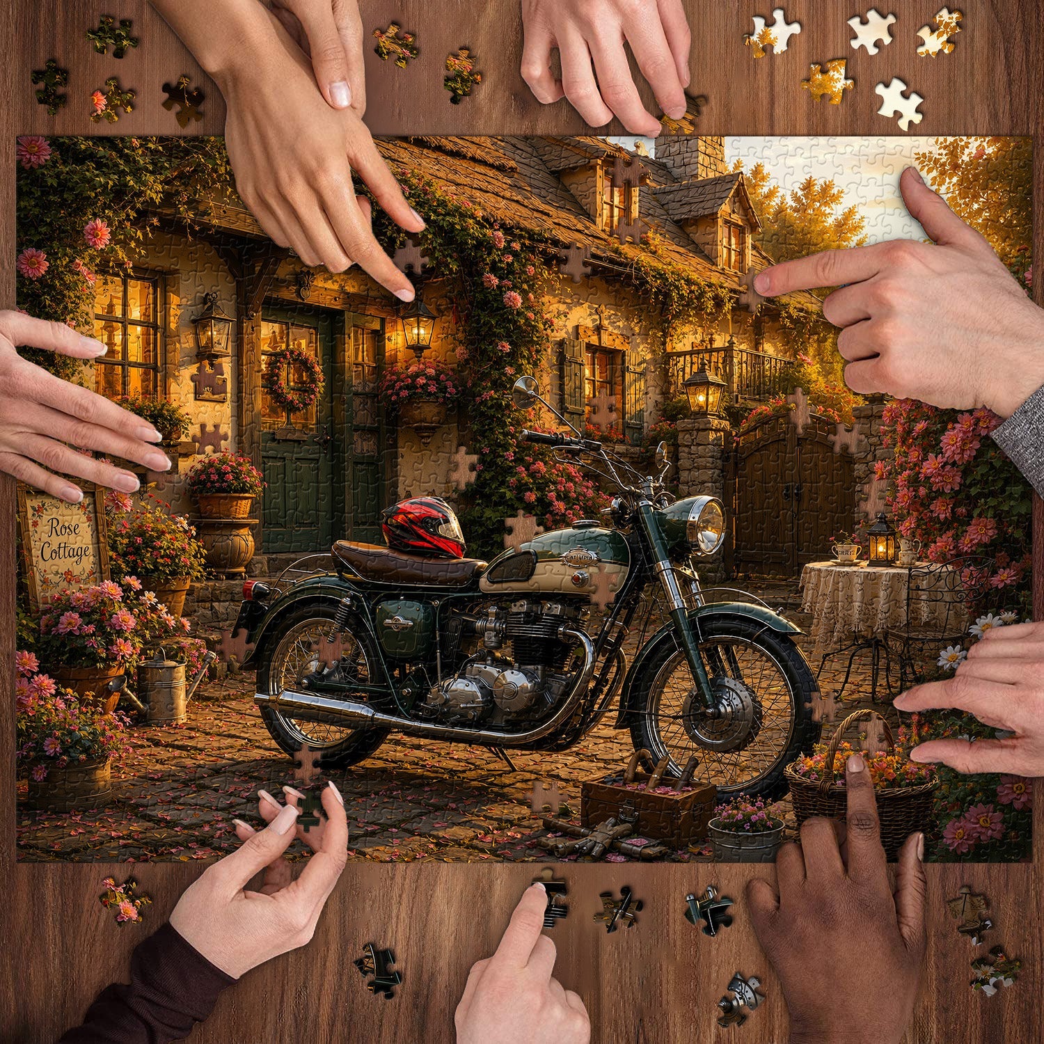 Sunset Cottage Moto Puzzle 1000 Teile