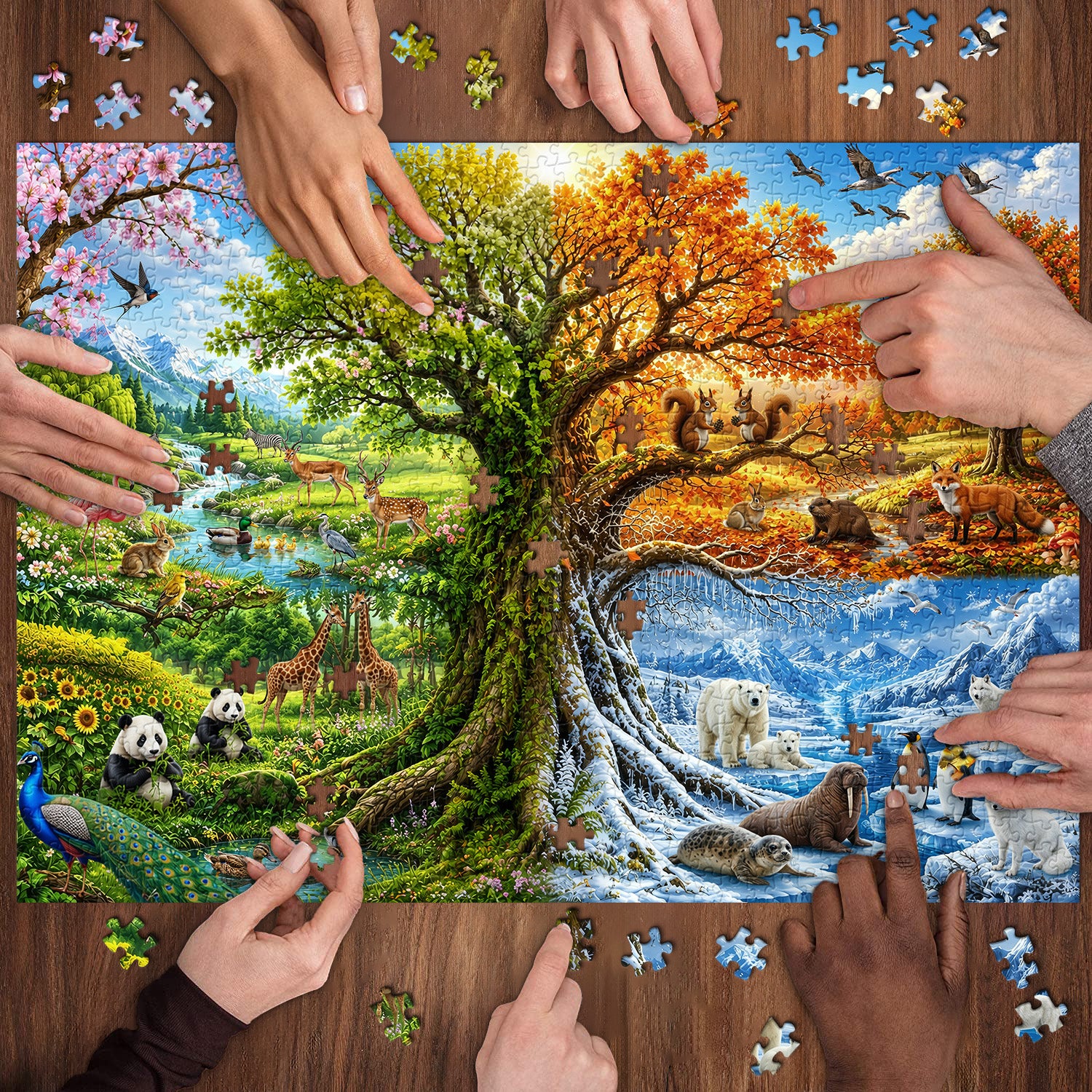 Tree of Four Seasons Jigsaw Puzzle 1000 Pieces
