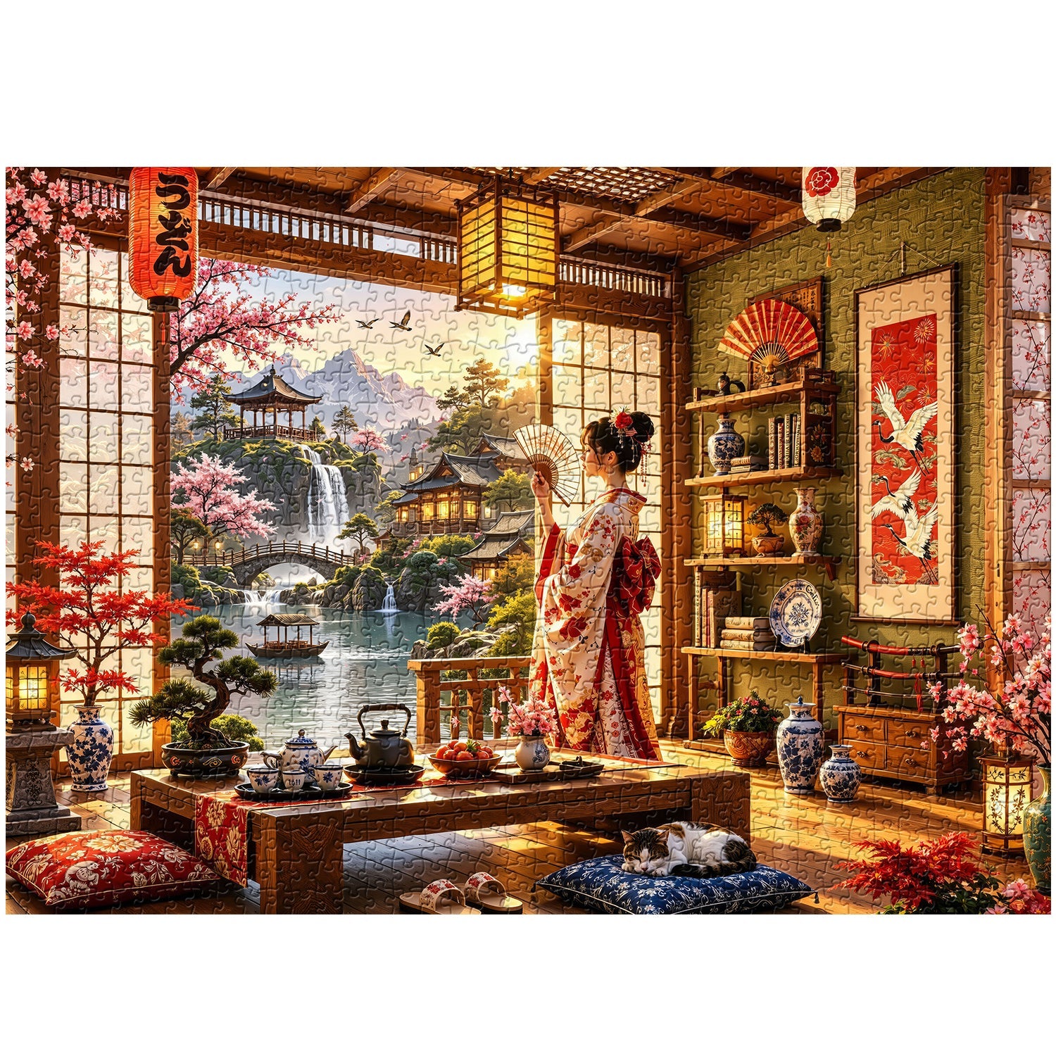 Puzzle giapponese per il ritiro del tè, 1000 pezzi