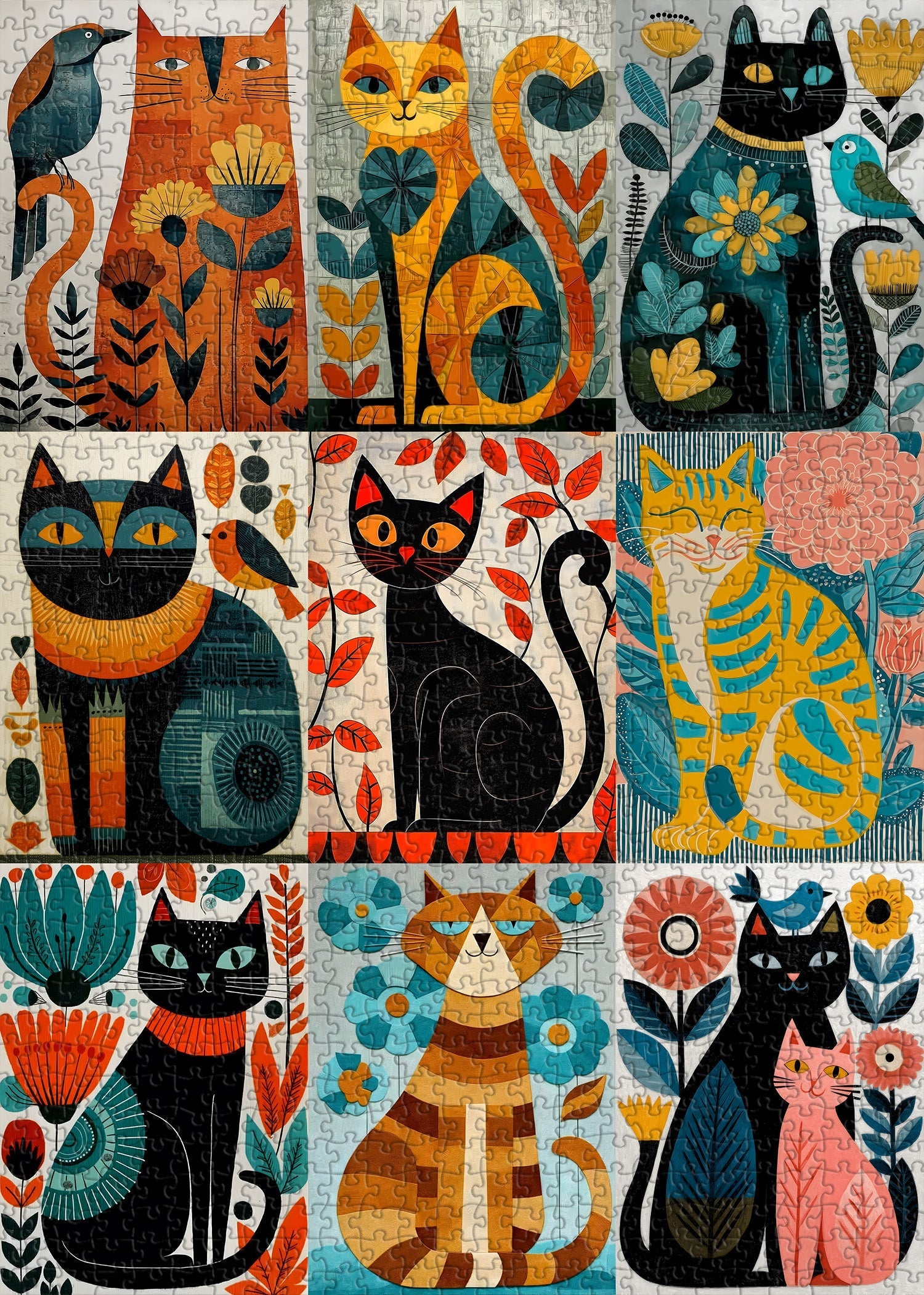 Cat Art Jigsaw Puzzle 1000 Pieces