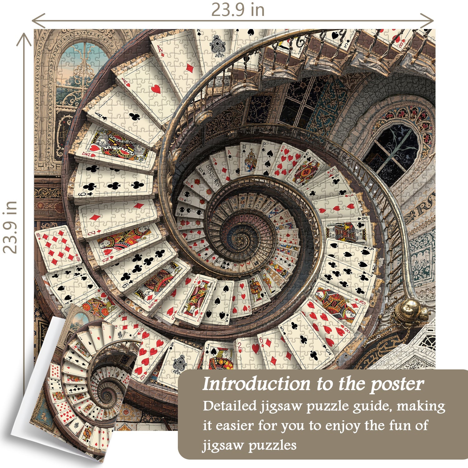 Card spiral staircase Jigsaw Puzzle 1000 Pieces