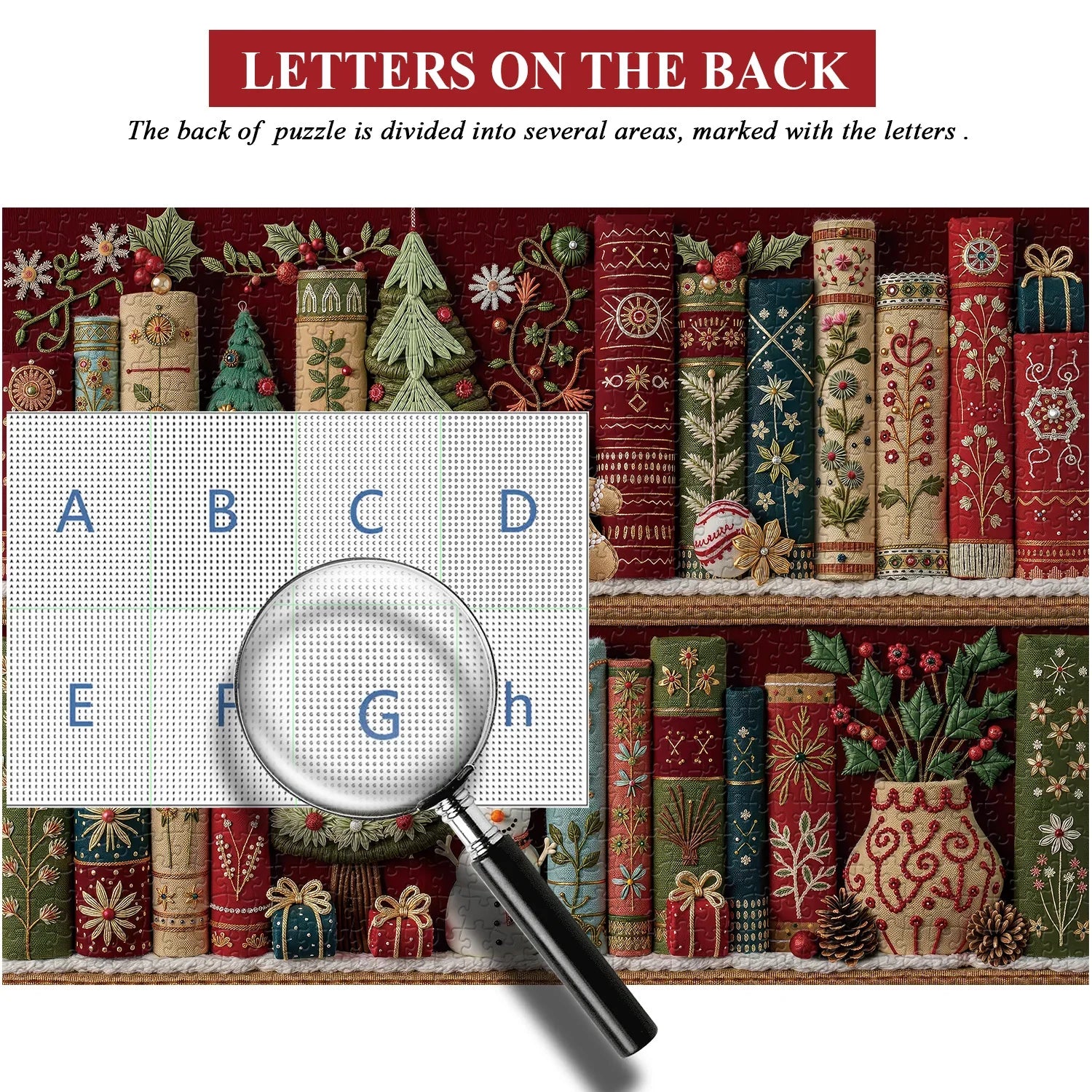 Cozy Christmas Bookshelf Jigsaw Puzzle 1000 Pieces