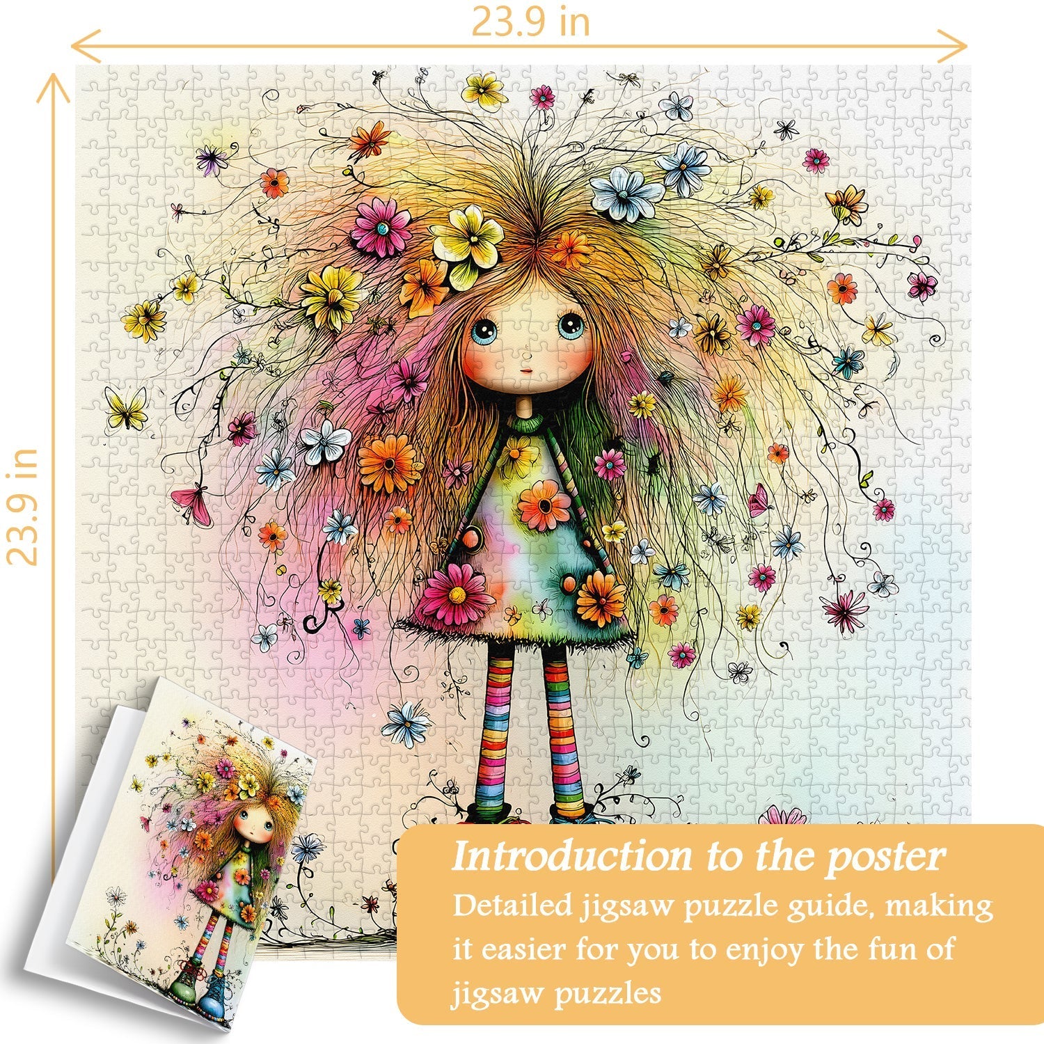 Floral Hair Doll Jigsaw Puzzle 1000 Pieces