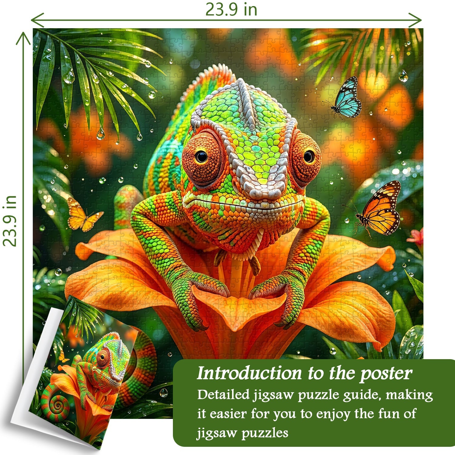 Rainforest Chameleon Jigsaw Puzzle 1000 Pieces