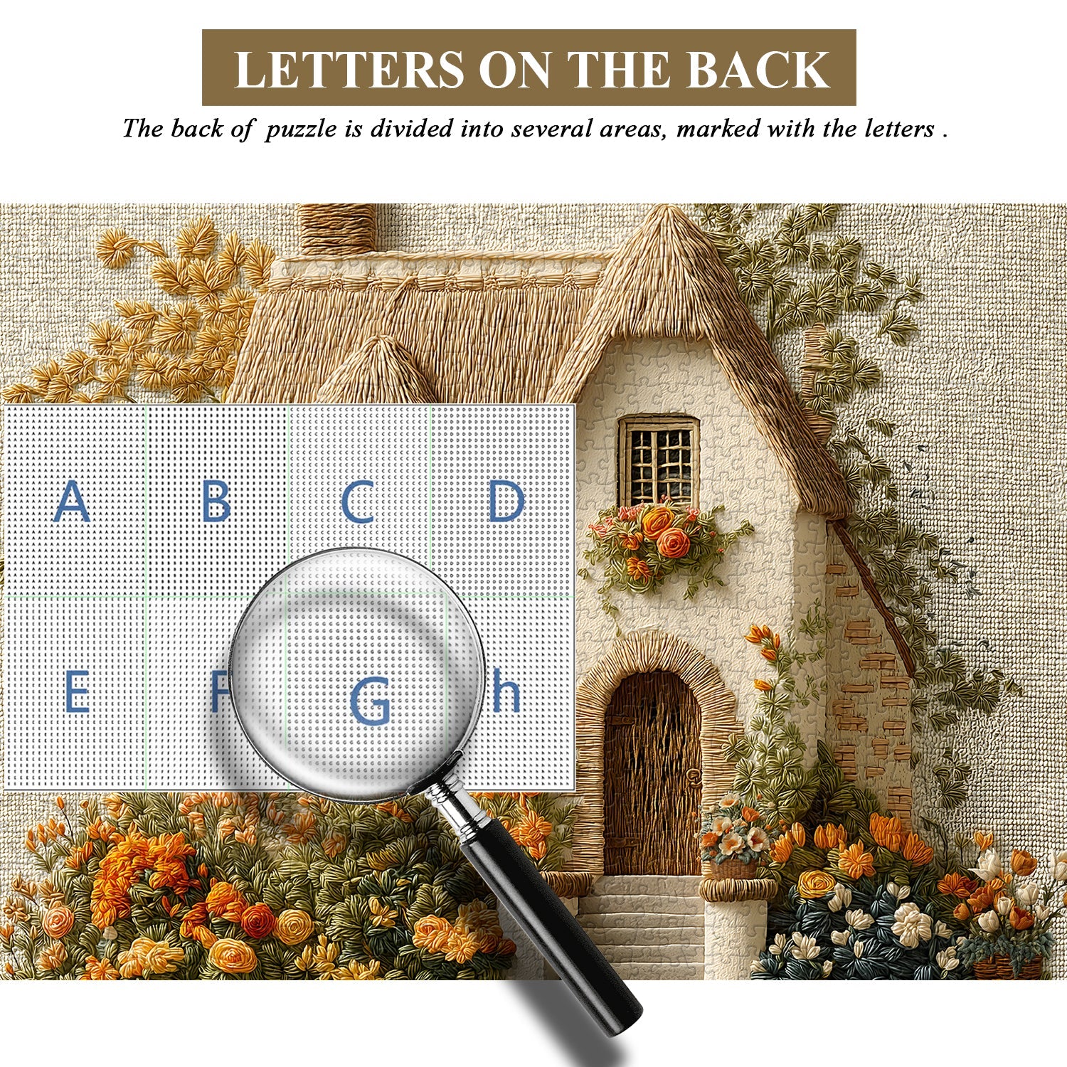 Embroidered Garden Cottage Jigsaw Puzzle 1000 Pieces