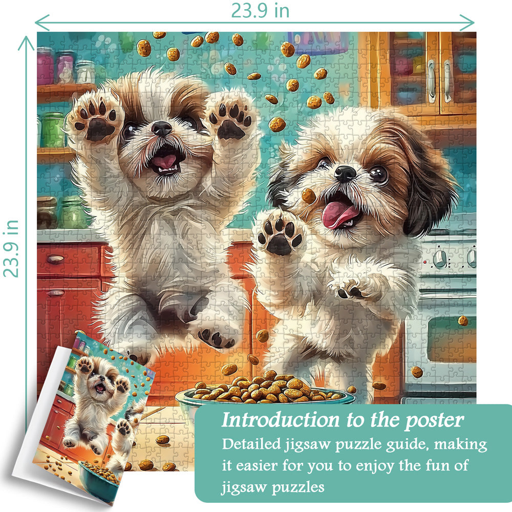 Shih Tzu Snack Time Jigsaw Puzzle 1000 Pieces