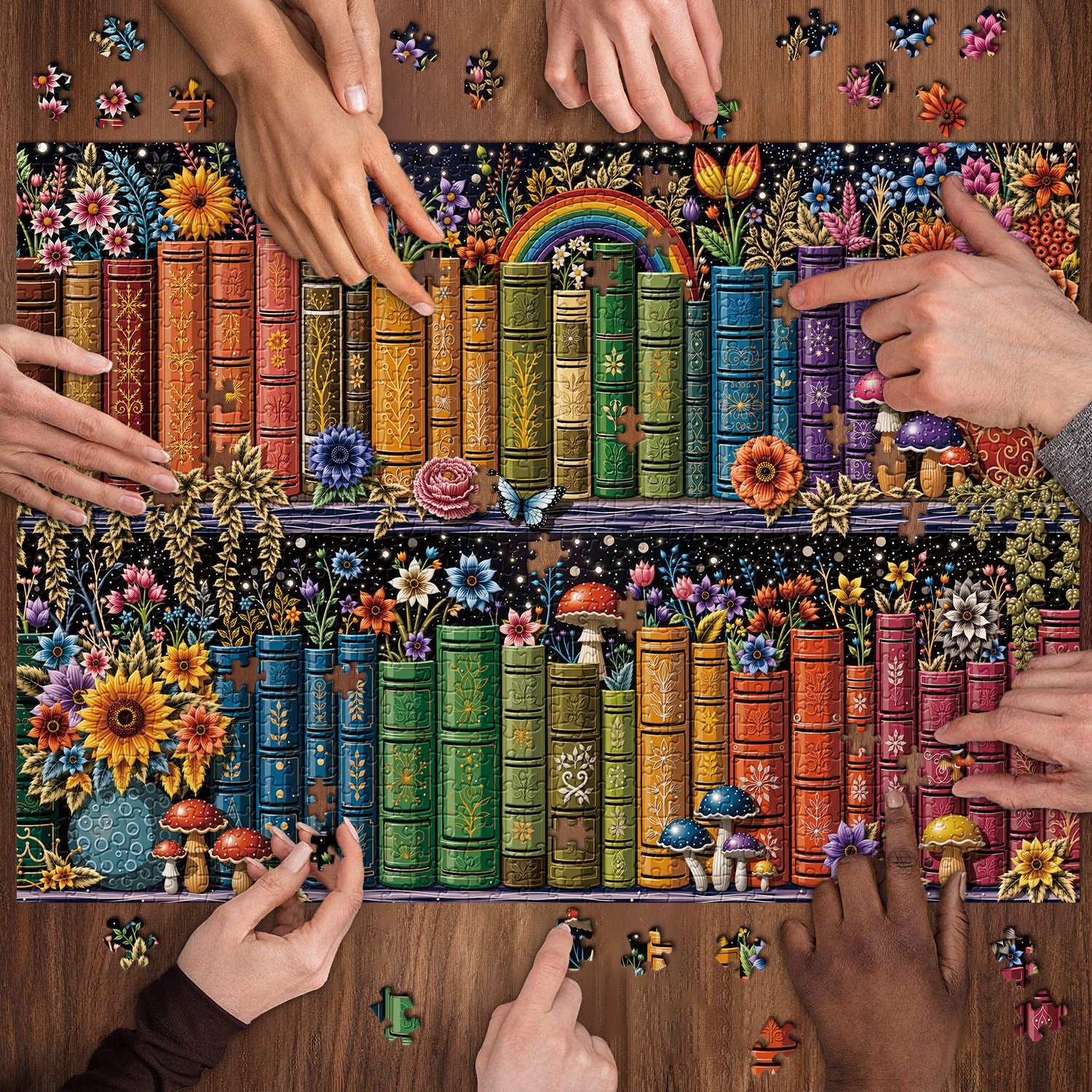 Botanical Bookshelf Jigsaw Puzzle 1000 Pieces