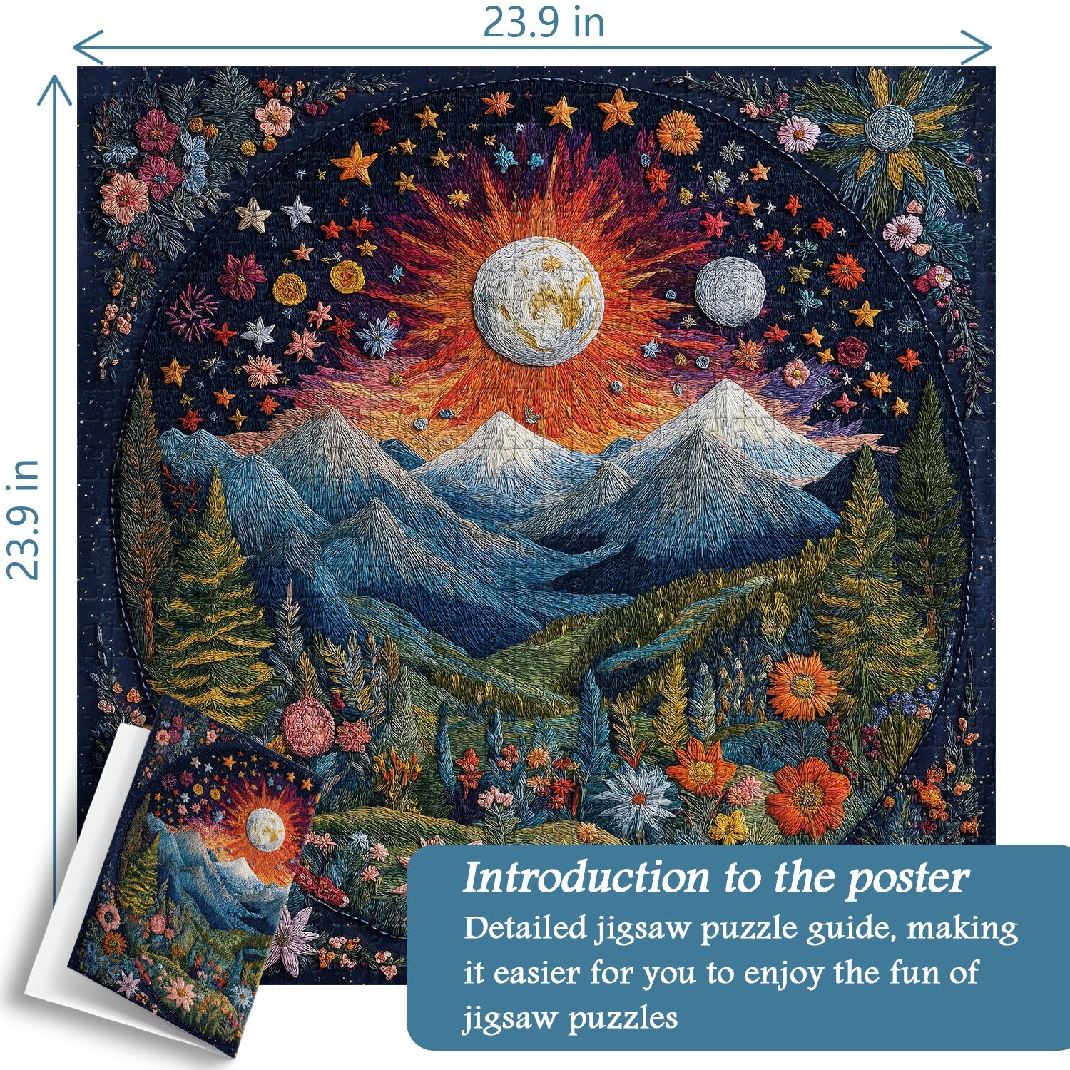 Embroidered Mountain Vista Jigsaw Puzzle 1000 Pieces
