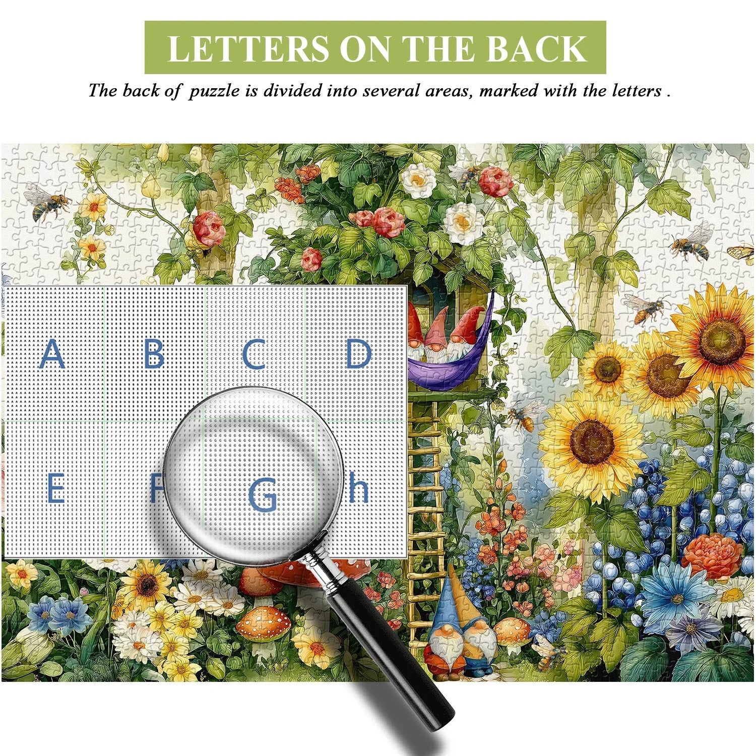 Rompecabezas de Gnomos en Flor 1000 Piezas