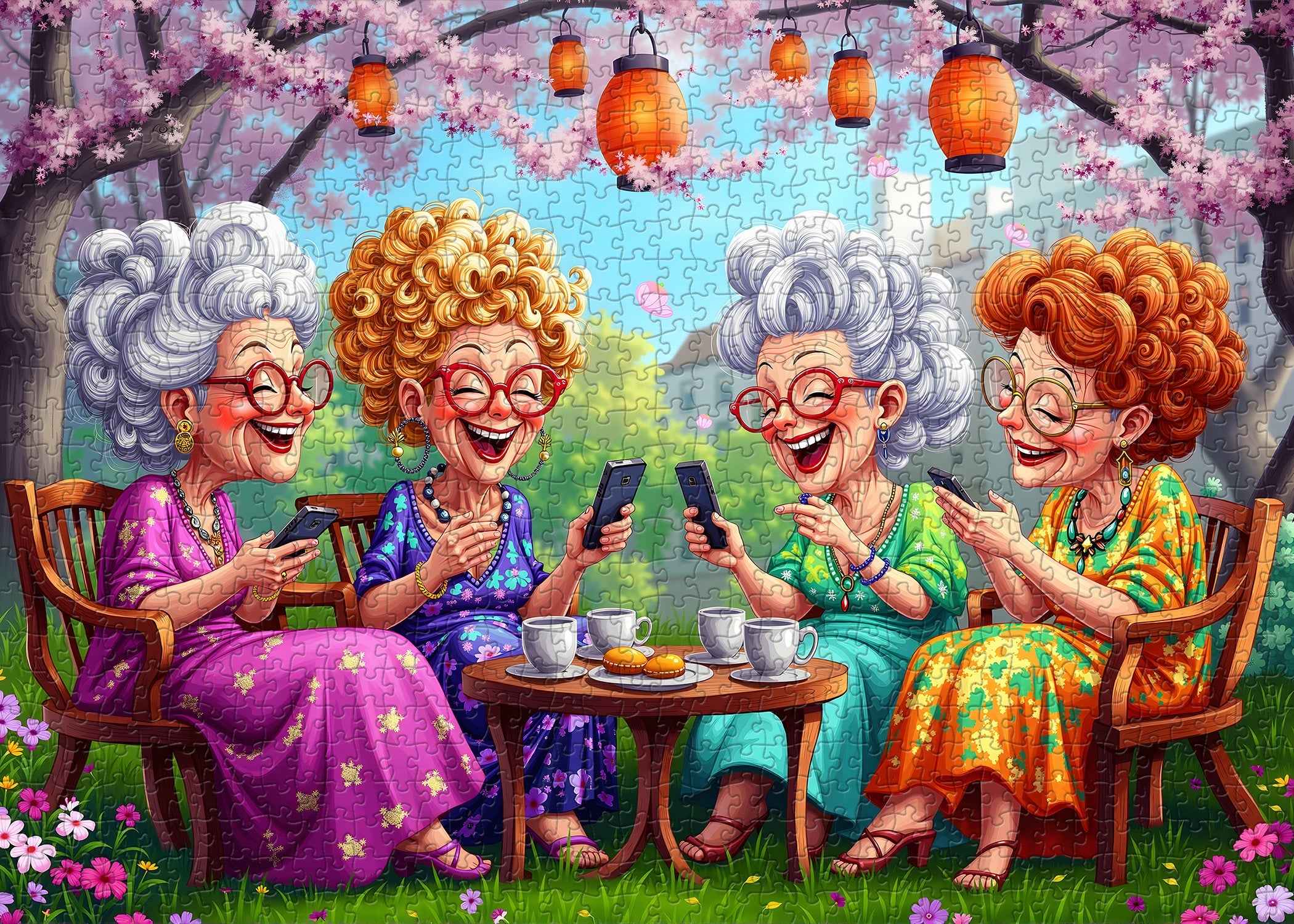 Grandmas' Digital Party Jigsaw Puzzle 1000 Pieces