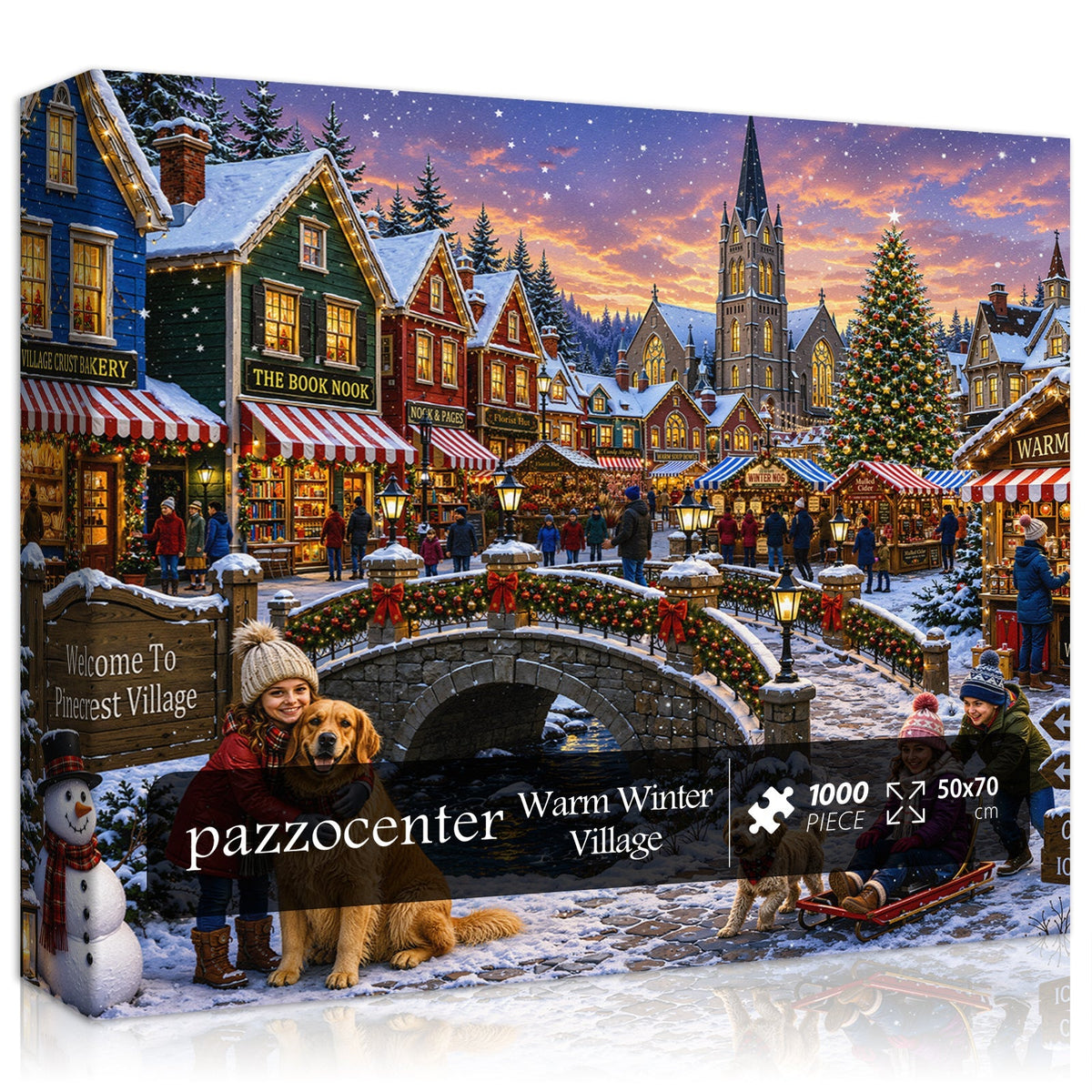 Warmes Winterdorf-Puzzle, 1000 Teile