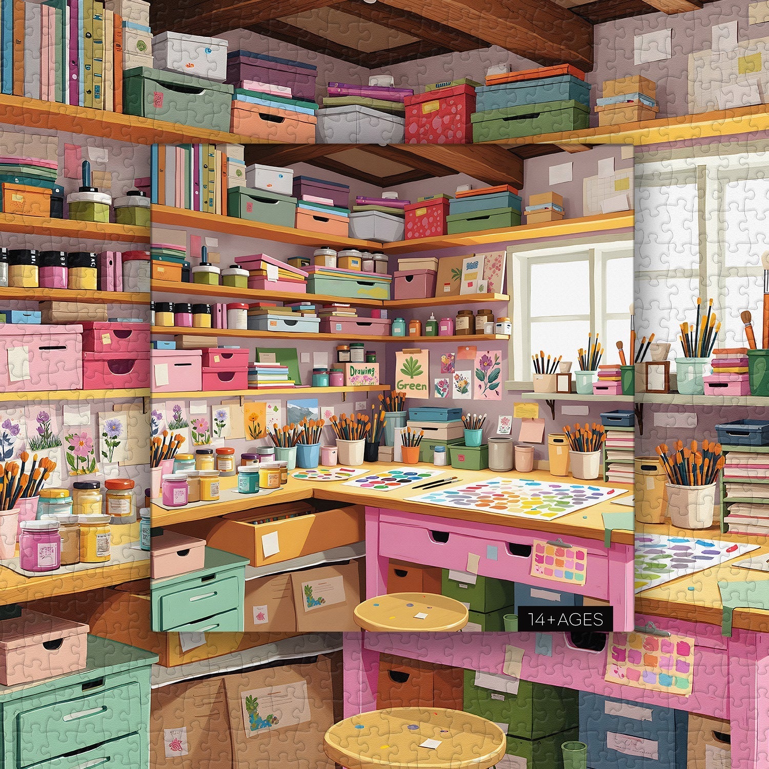 Colorful Art Studio Jigsaw Puzzle 1000 Pieces
