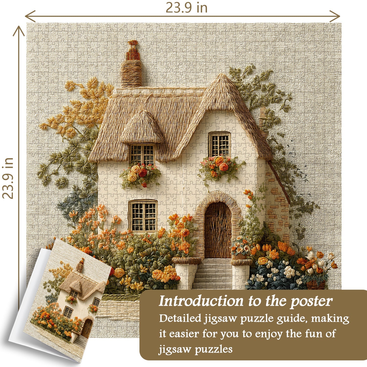 Embroidered Garden Cottage Jigsaw Puzzle 1000 Pieces