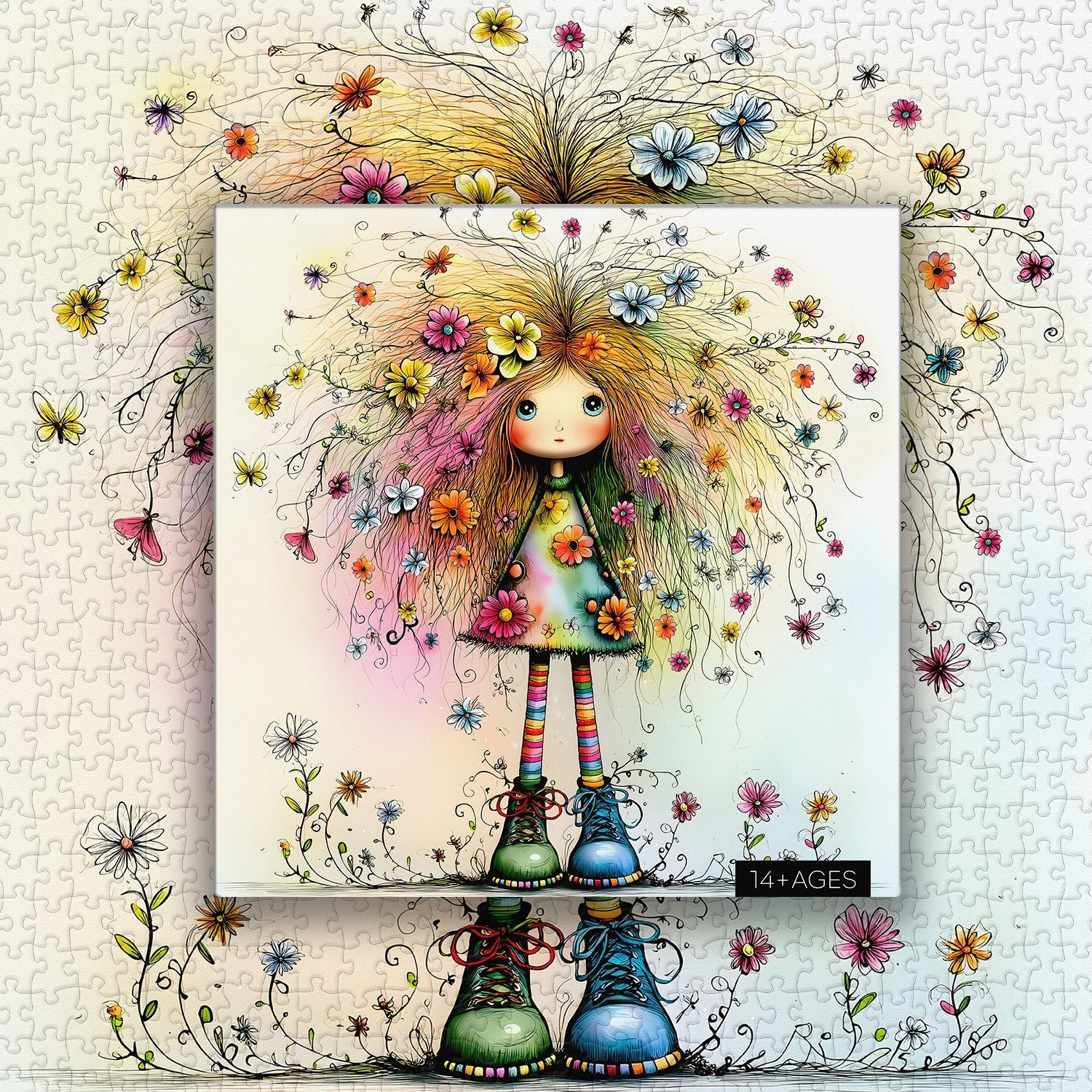 Floral Hair Doll Jigsaw Puzzle 1000 Pieces