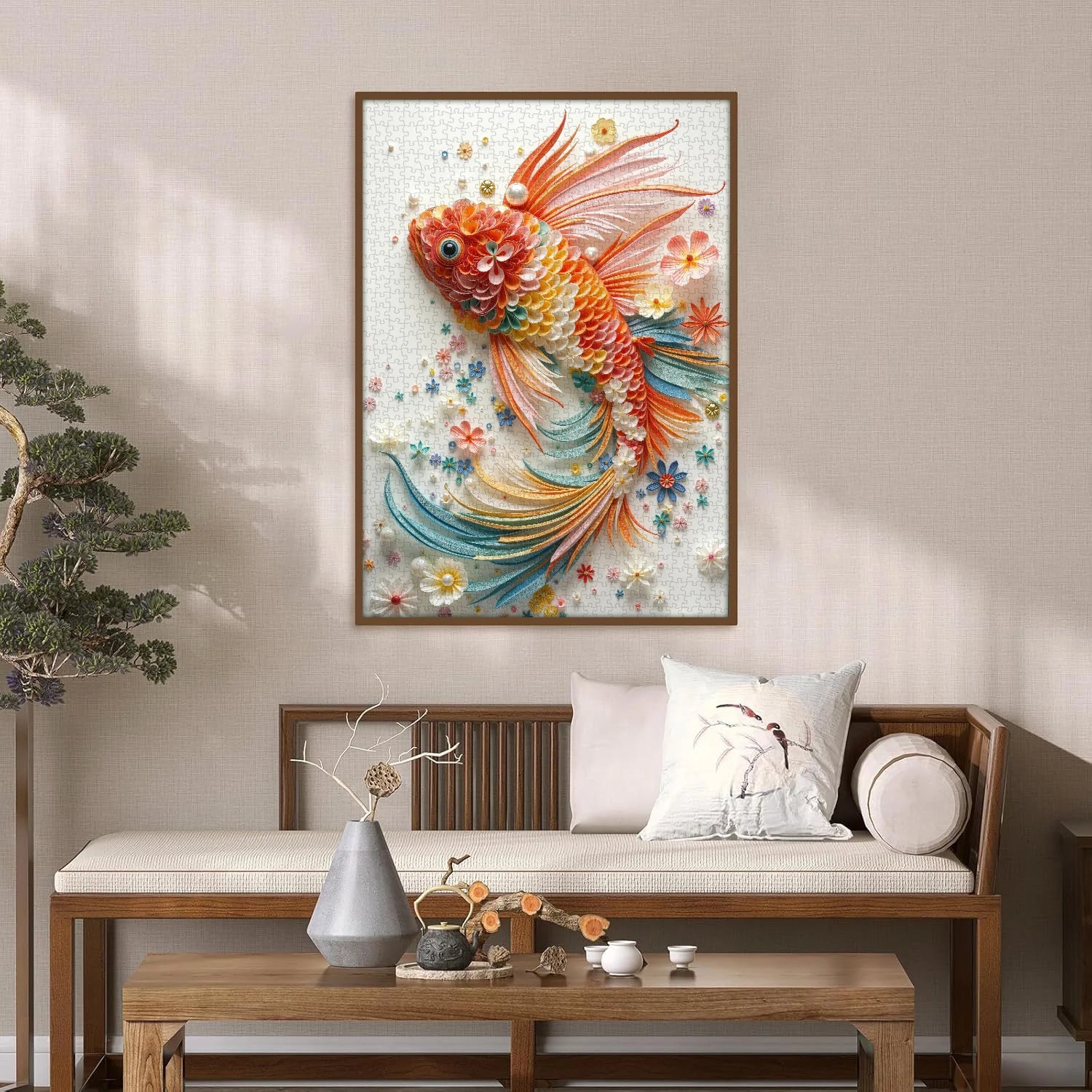 Rompecabezas floral de peces Koi de 1000 piezas