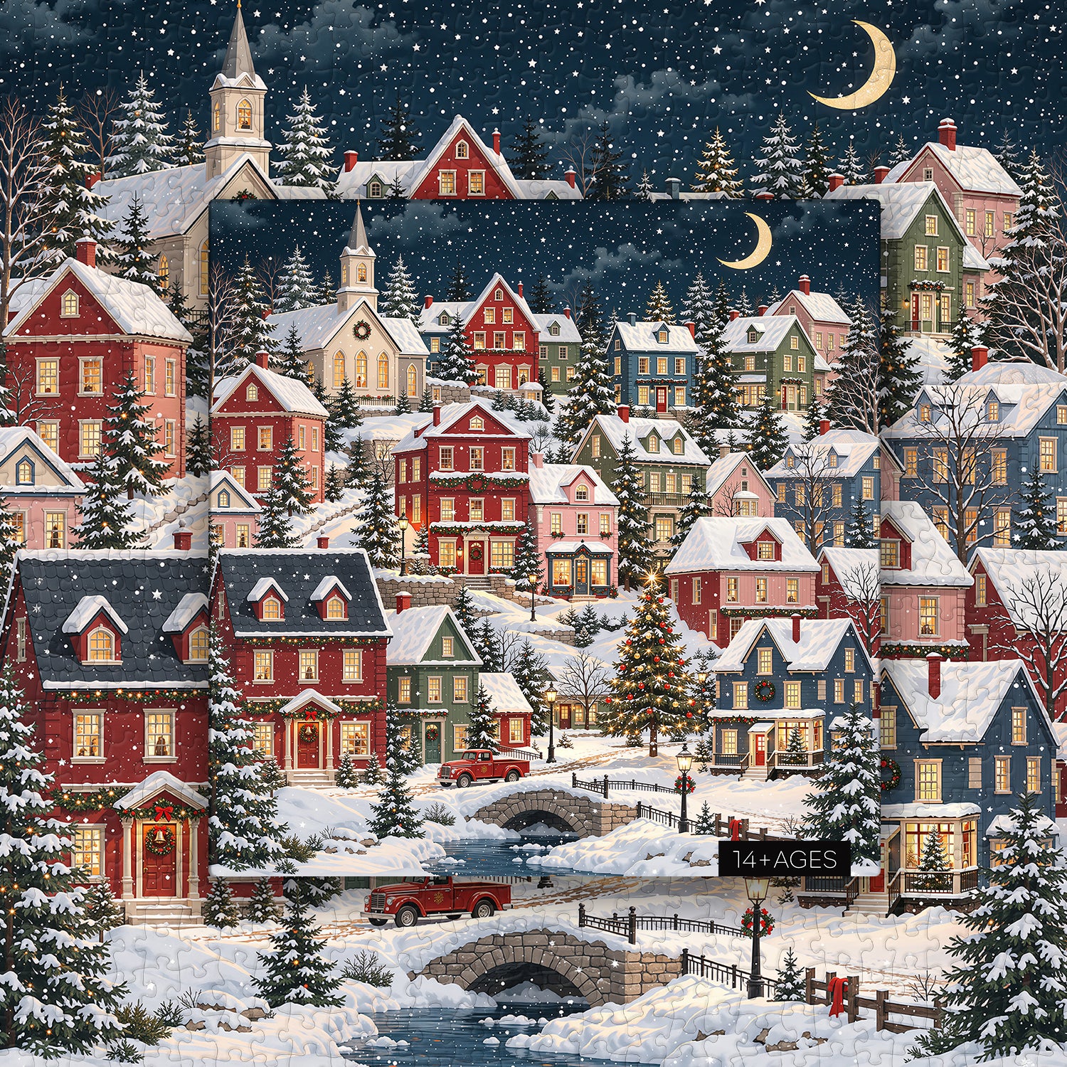 Snowy Christmas Village Jigsaw Puzzle 1000 Pieces