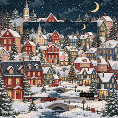 Snowy Christmas Village Jigsaw Puzzle 1000 Pieces