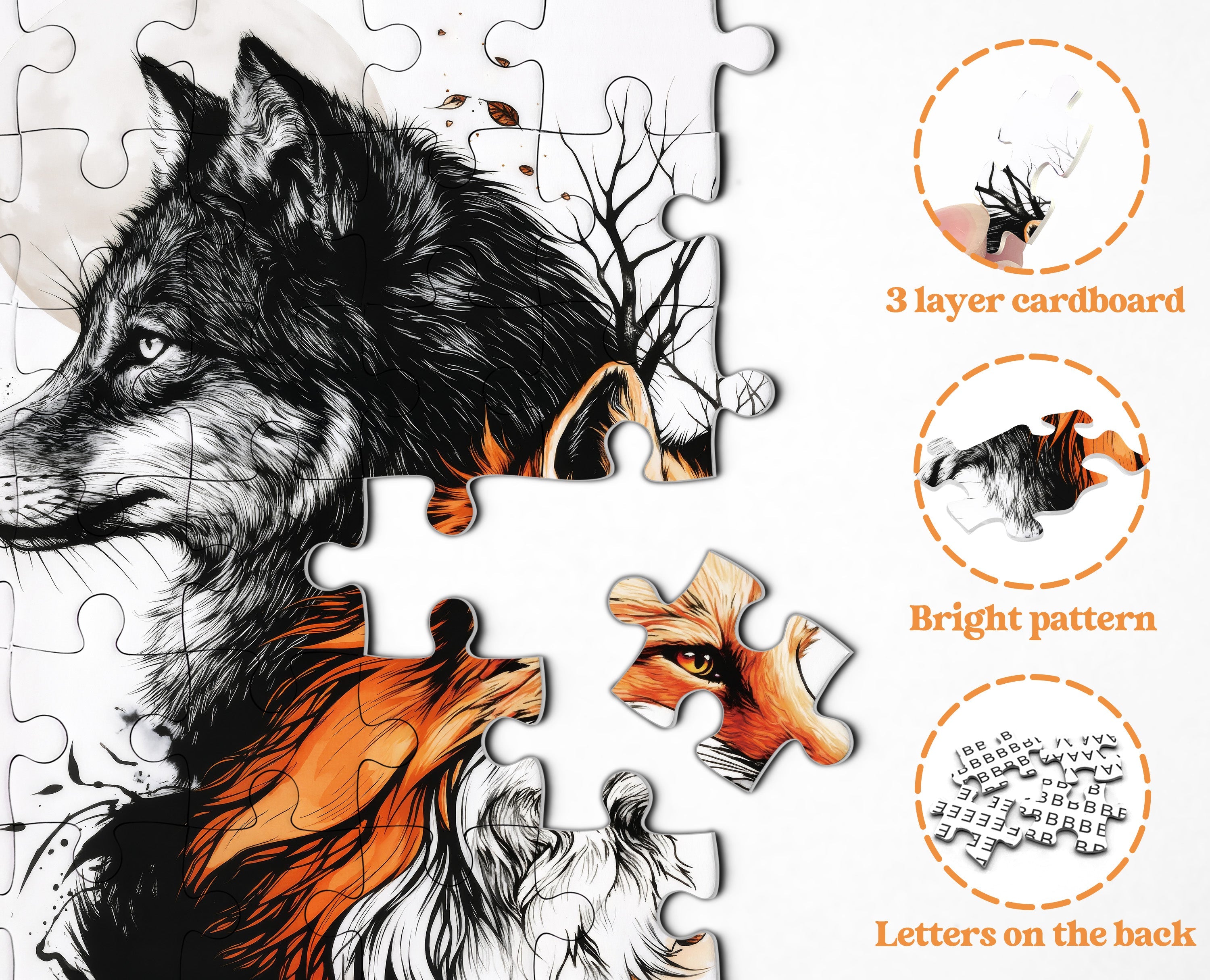 Wolf Fox Art Puzzle 1000 Teile