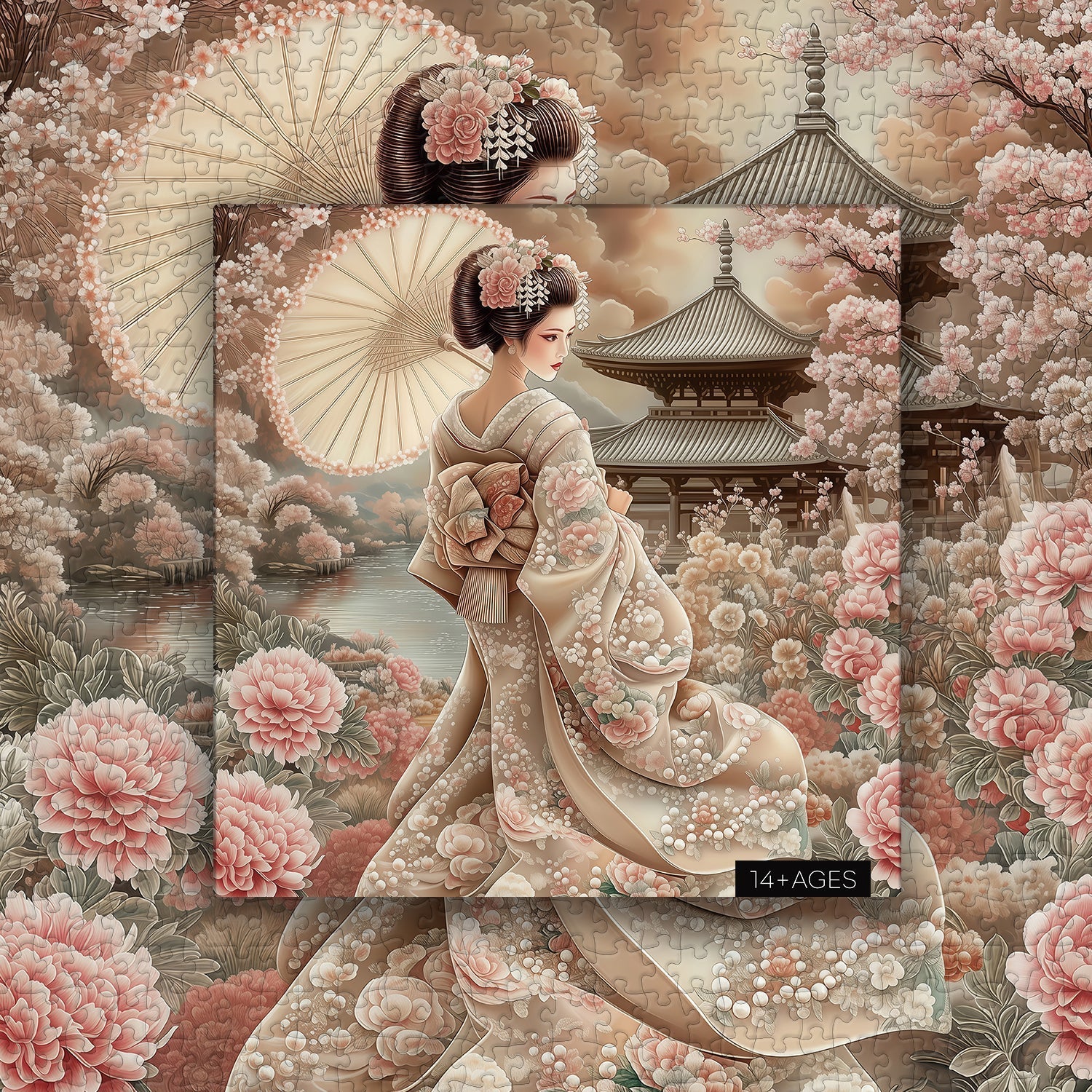 Kimono Floral Feast Jigsaw Puzzle 1000 Pieces