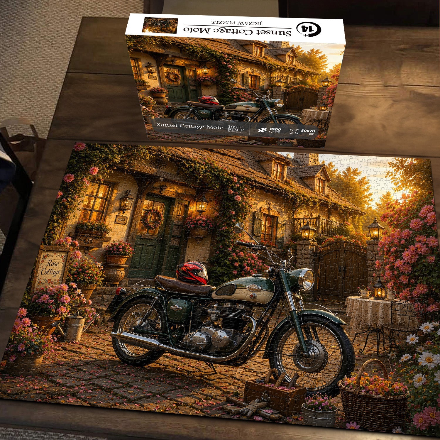 Sunset Cottage Moto Puzzle 1000 Teile