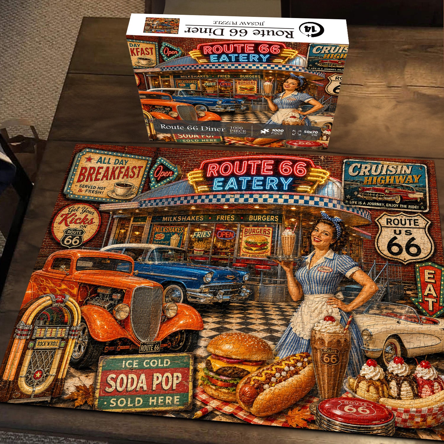 Route 66 Diner Puzzle 1000 Teile
