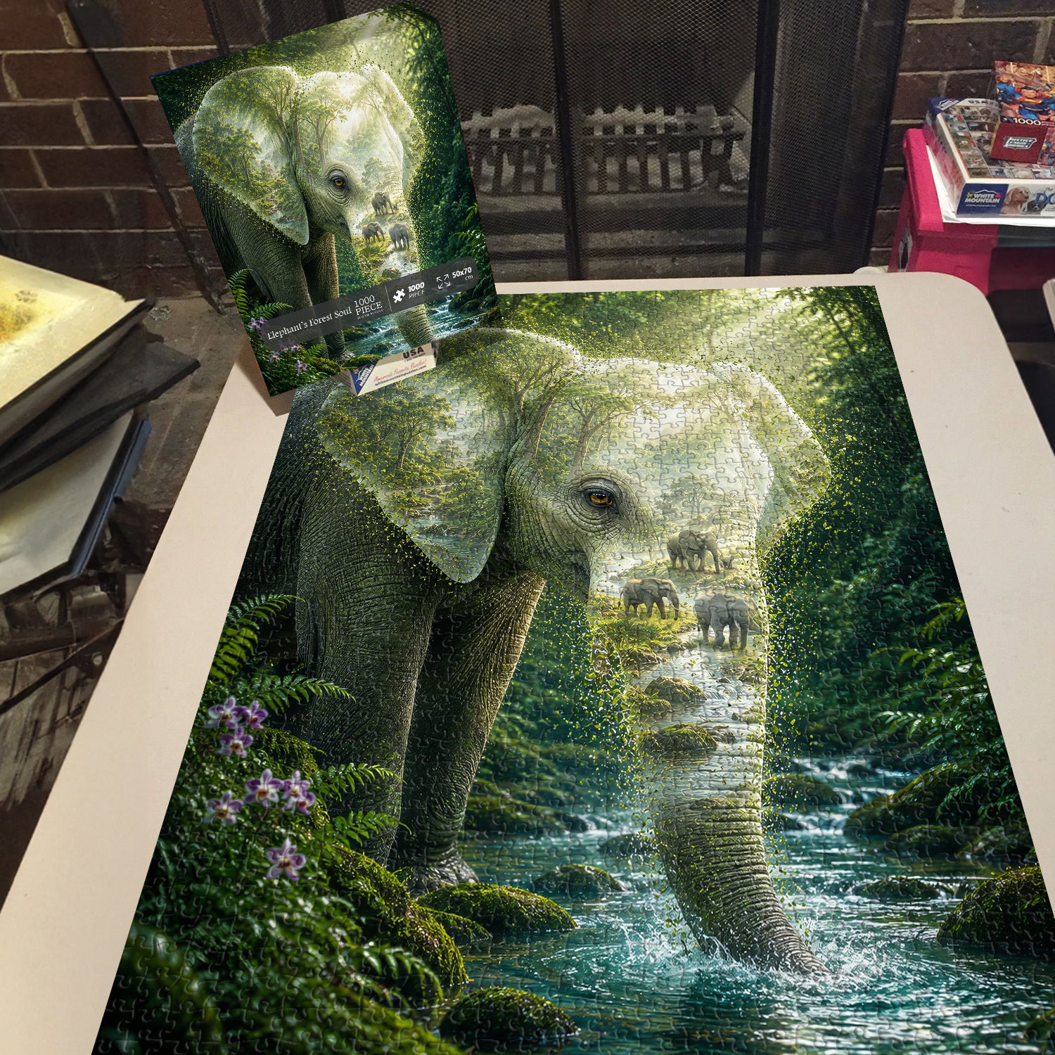 Puzzle dell'anima della foresta dell'elefante, 1000 pezzi