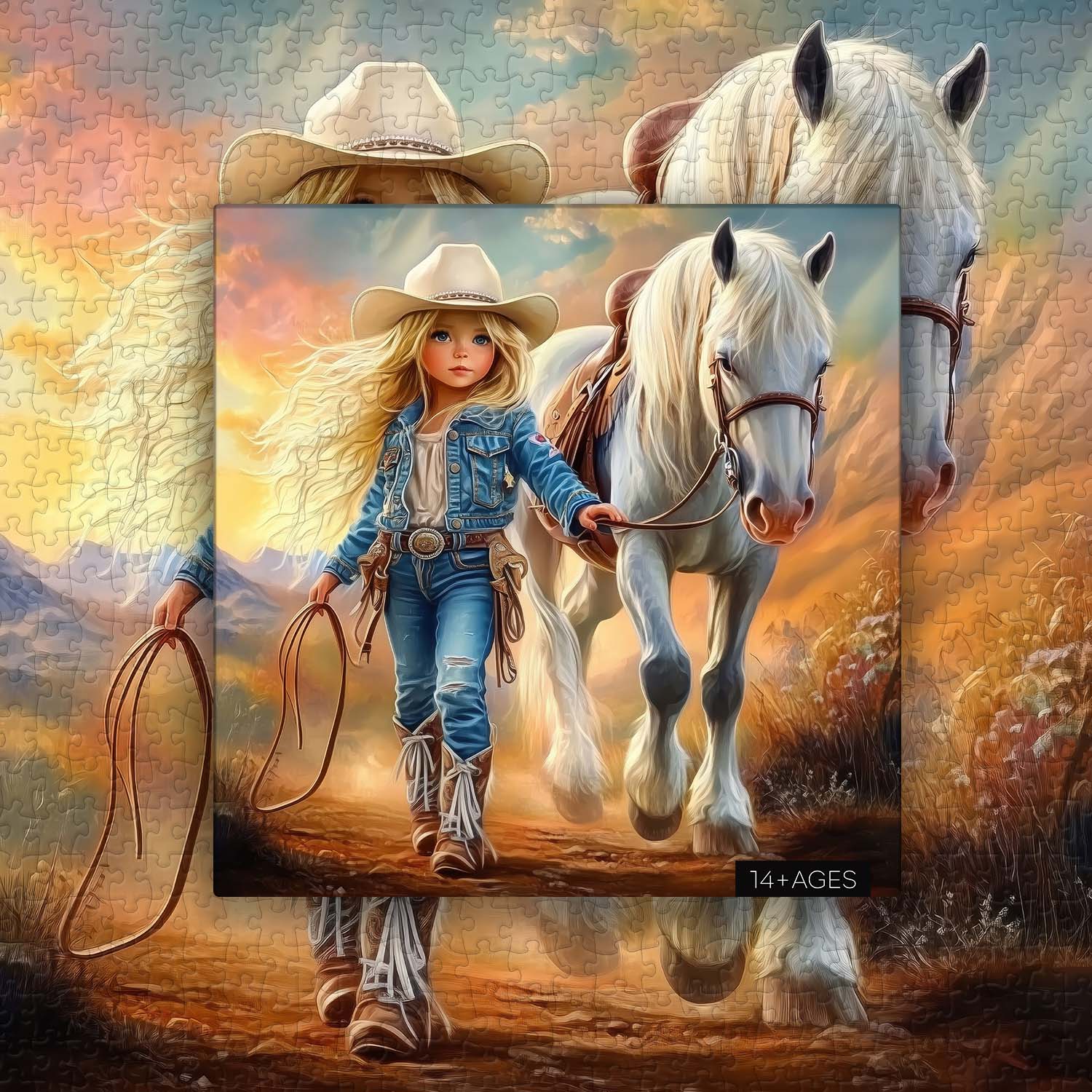 Puzzle Cowgirl blonde 1000 pièces